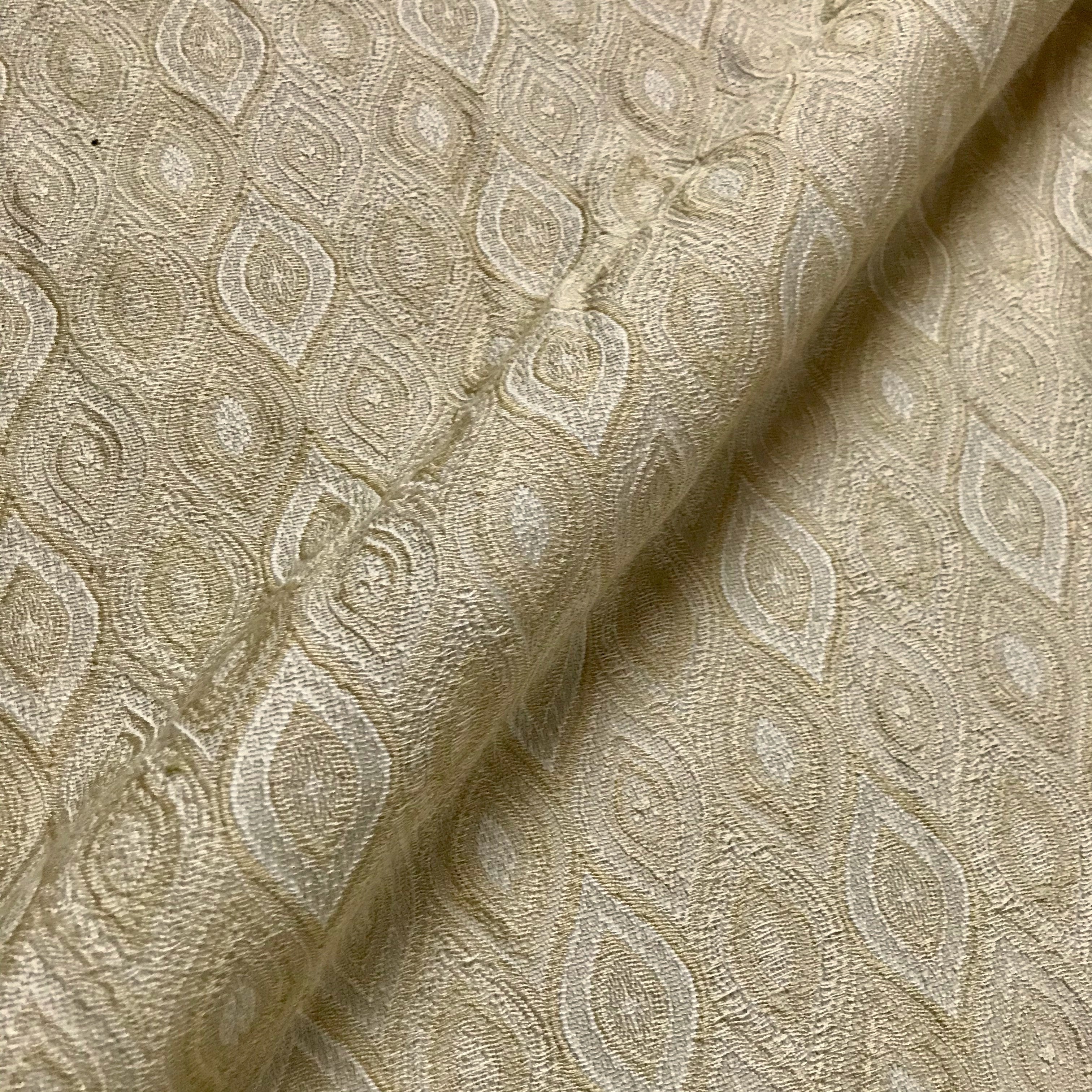 Cream Ogee Woven Upholstery Fabric - 56"