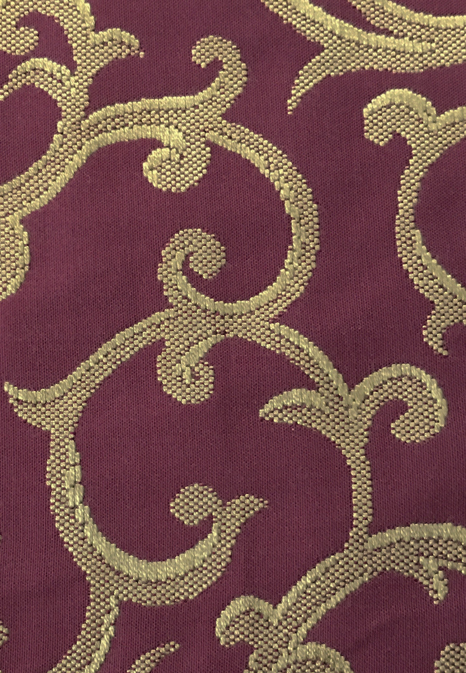 Pazzi Garnet Red and Gold Upholstery Fabric 54"