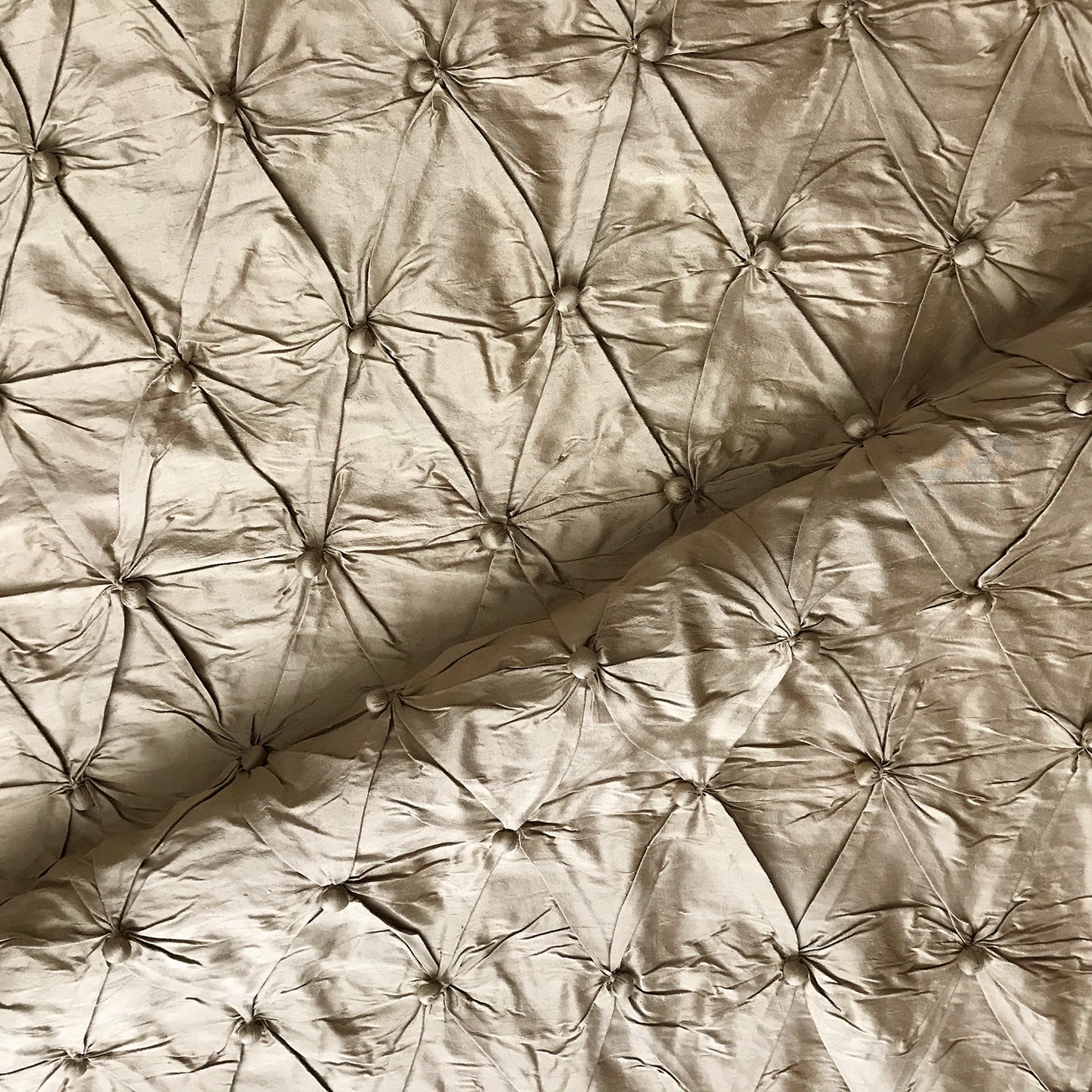 Gold Dobby Dot Pleated Indian Silk Fabric - 42"