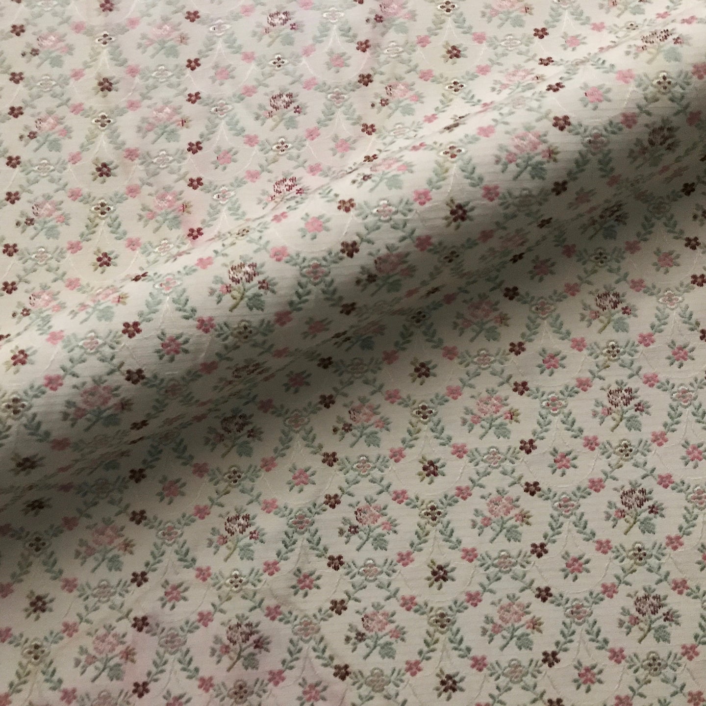 Champagne Rustic Floral Embroidered Upholstery Fabric 54"
