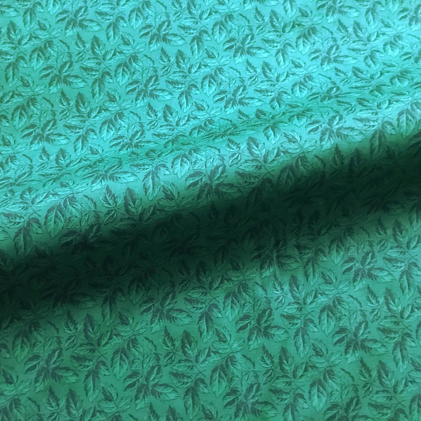 Emerald Green Bohemian Botanical Leaf Print Woven Upholstery Fabric 43"