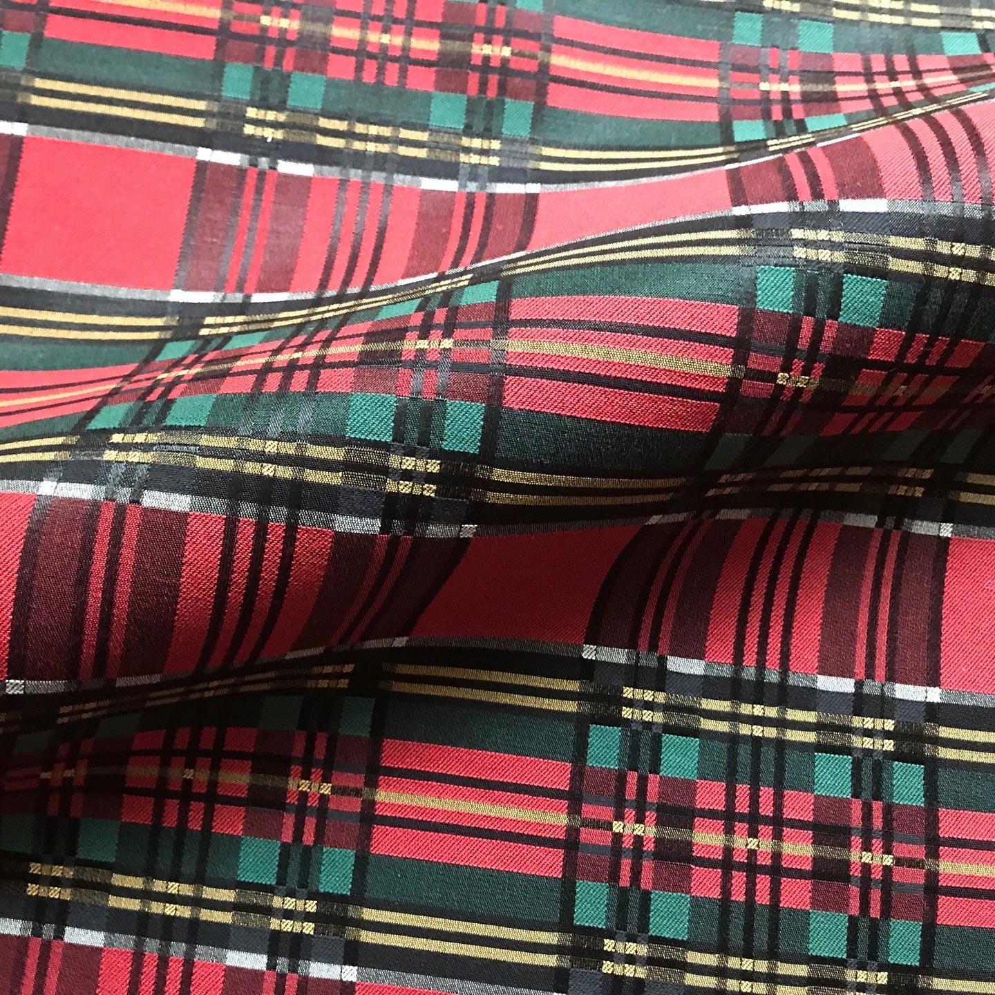 Red Country Vintage Plaid Cotton Upholstery Fabric 42"
