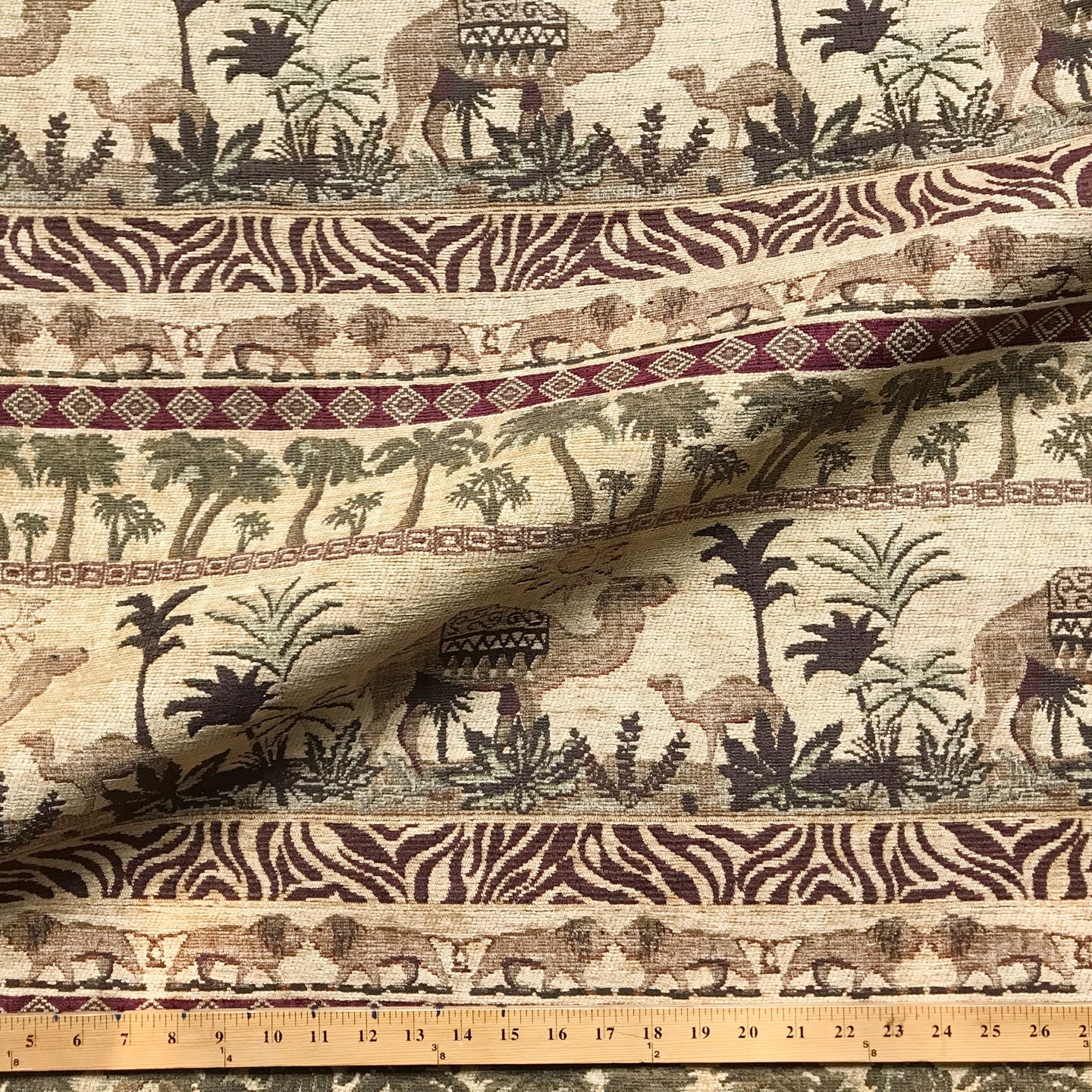 European Jacquard Camel Upholstery Fabric 52"