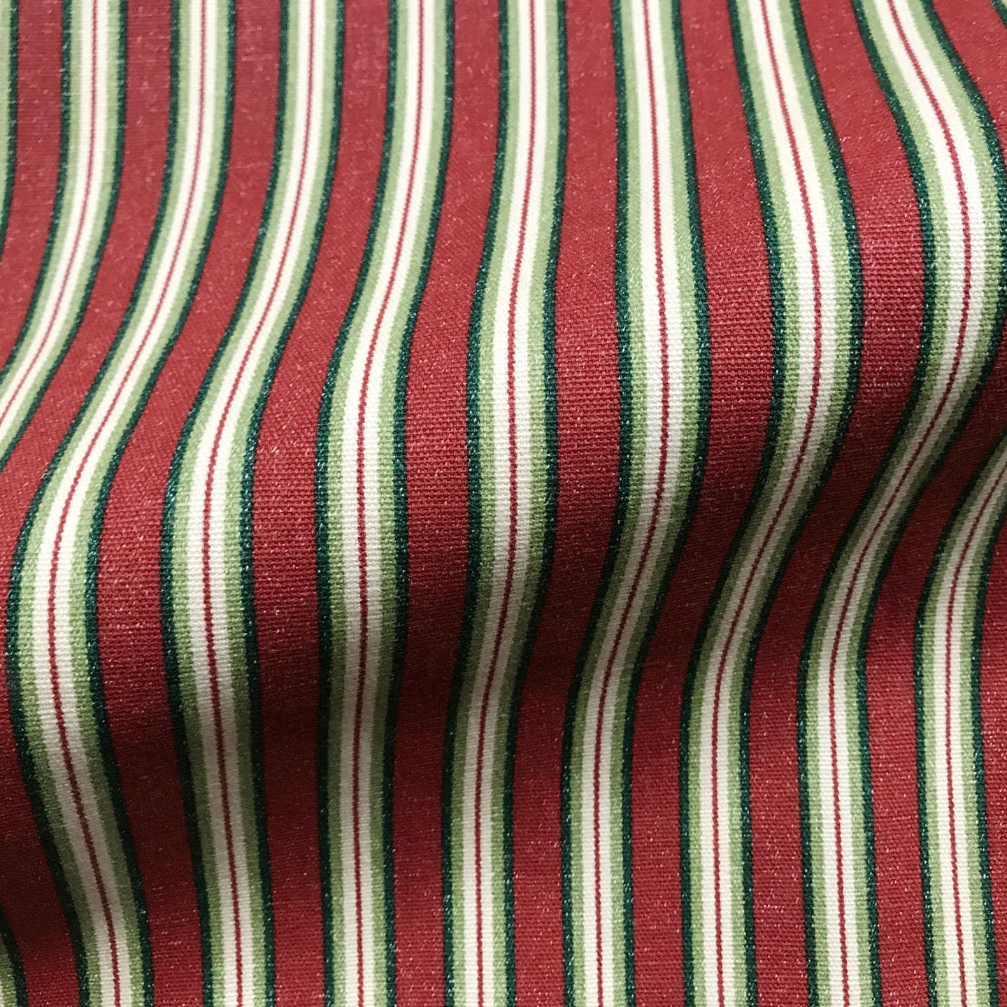 Scarlet Country Stripe Canvas Upholstery Fabric 54"