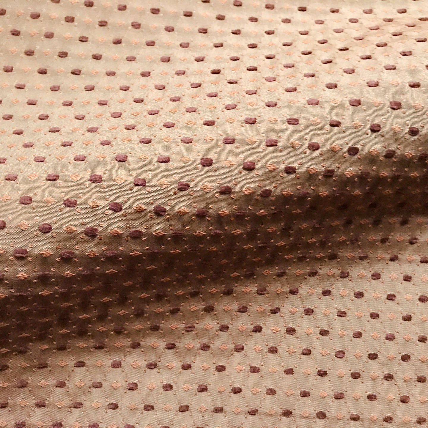 Tan Mid Century Textured Embroidered Upholstery Fabric 60"