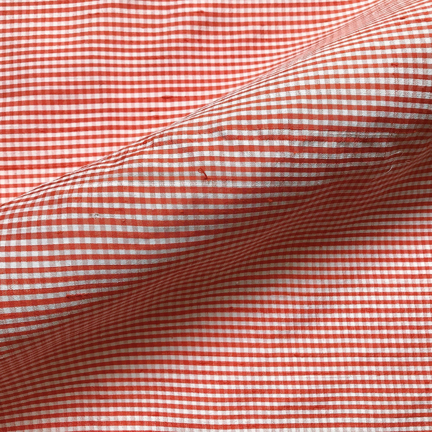 100% Cotton Orange Country Gingham Upholstery Fabric 42"