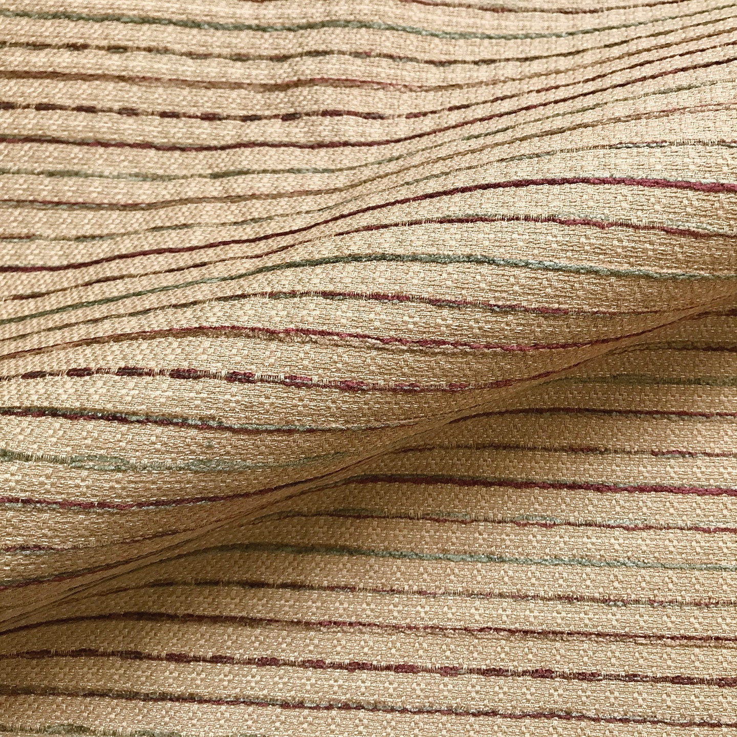 Wheat French Country Pinstripe Boucle Upholstery Fabric 54"