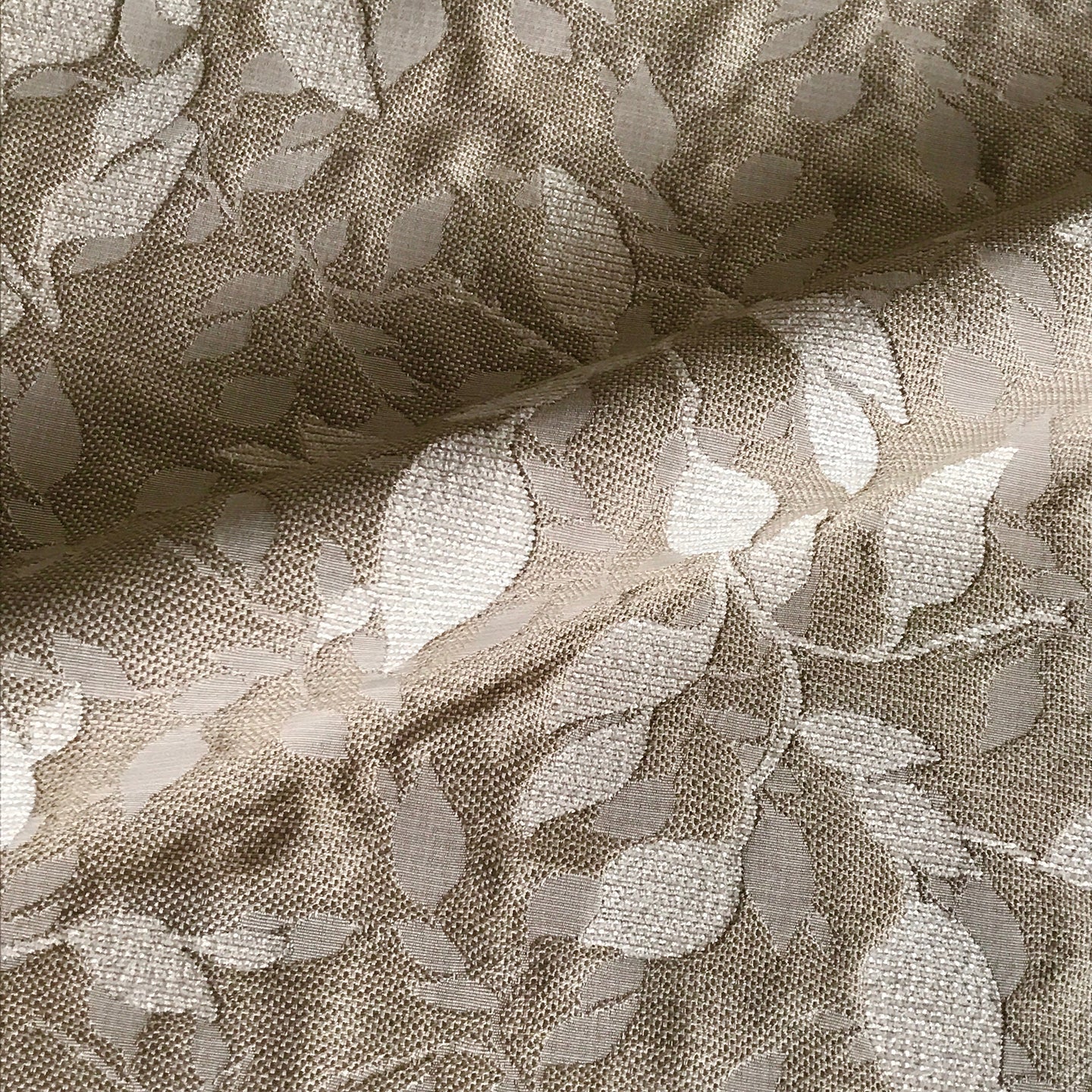 Cream Ivory Woven Floral Upholstery Fabric 54"
