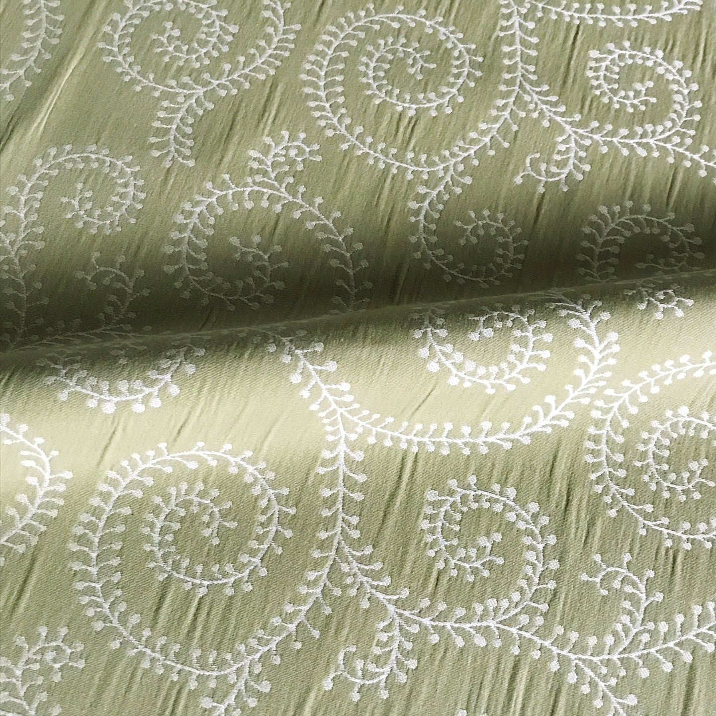 Citron Ivory Leaf Upholstery Fabric