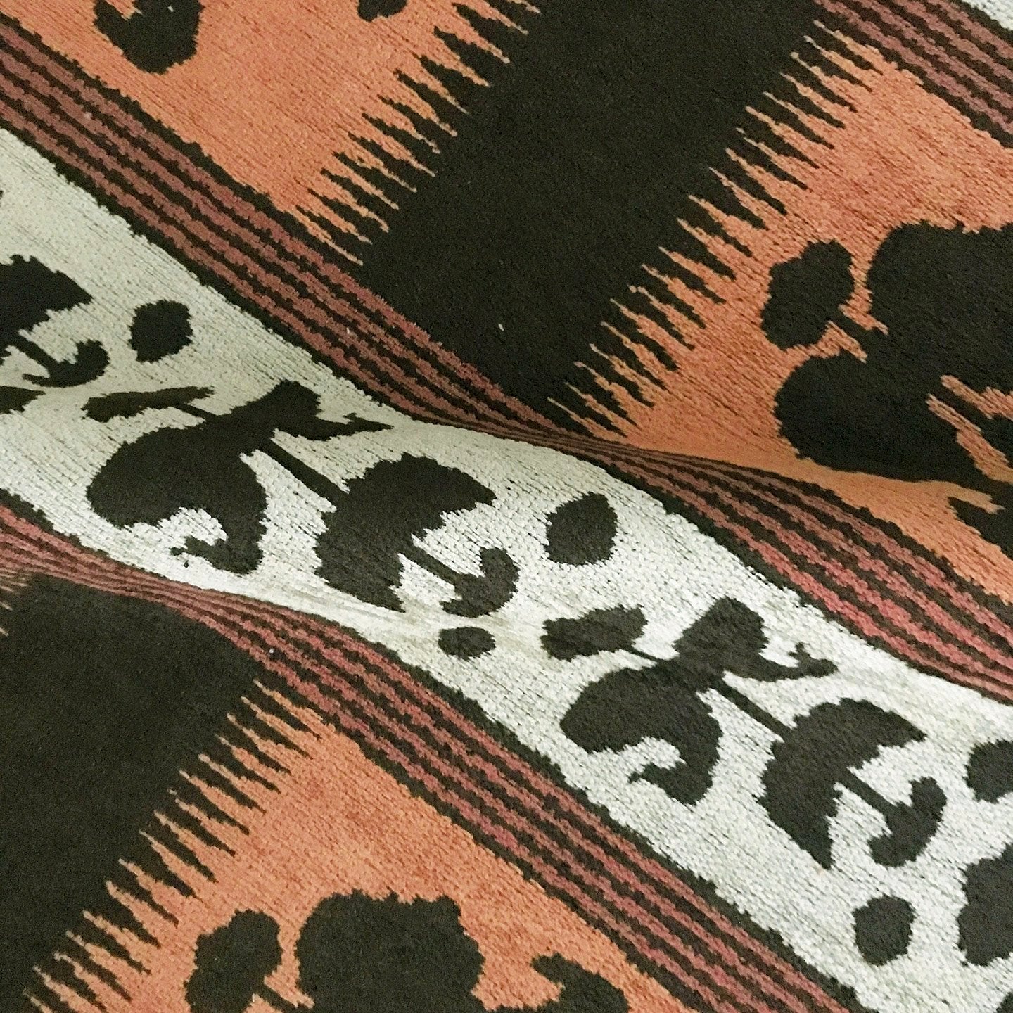 Burgundy Navajo Woven Pile Velvet Upholstery Fabric 54"