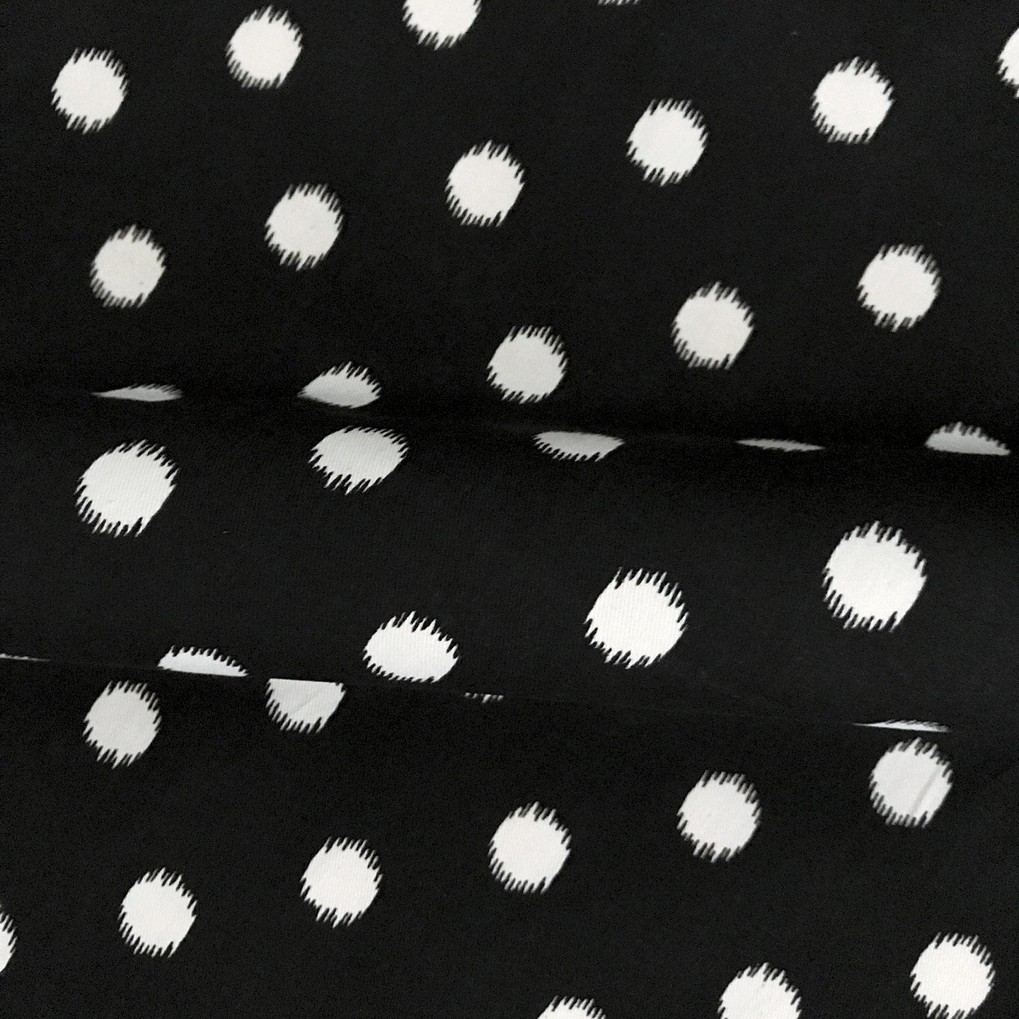 Black White Polkadot Luxury Upholstery Fabric - 54"