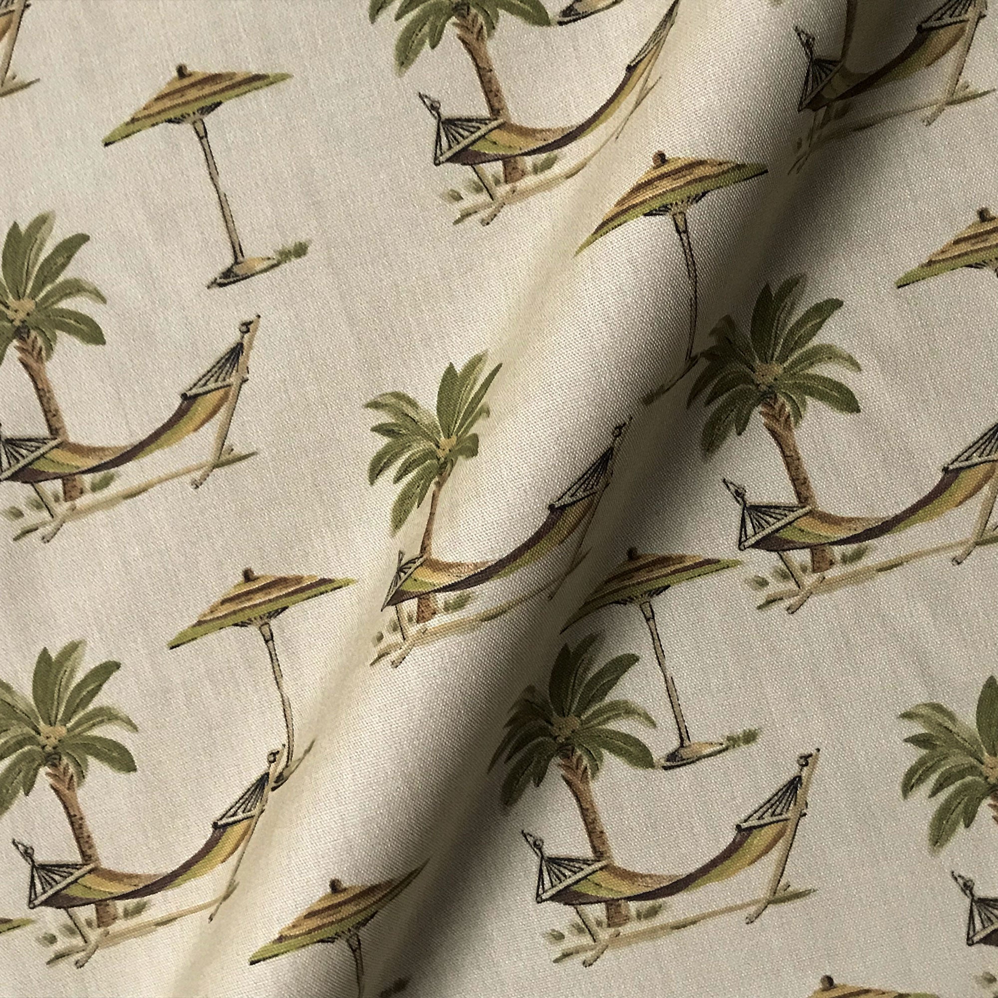 Neutral Beach Botanical Cotton Upholstery Fabric 54"