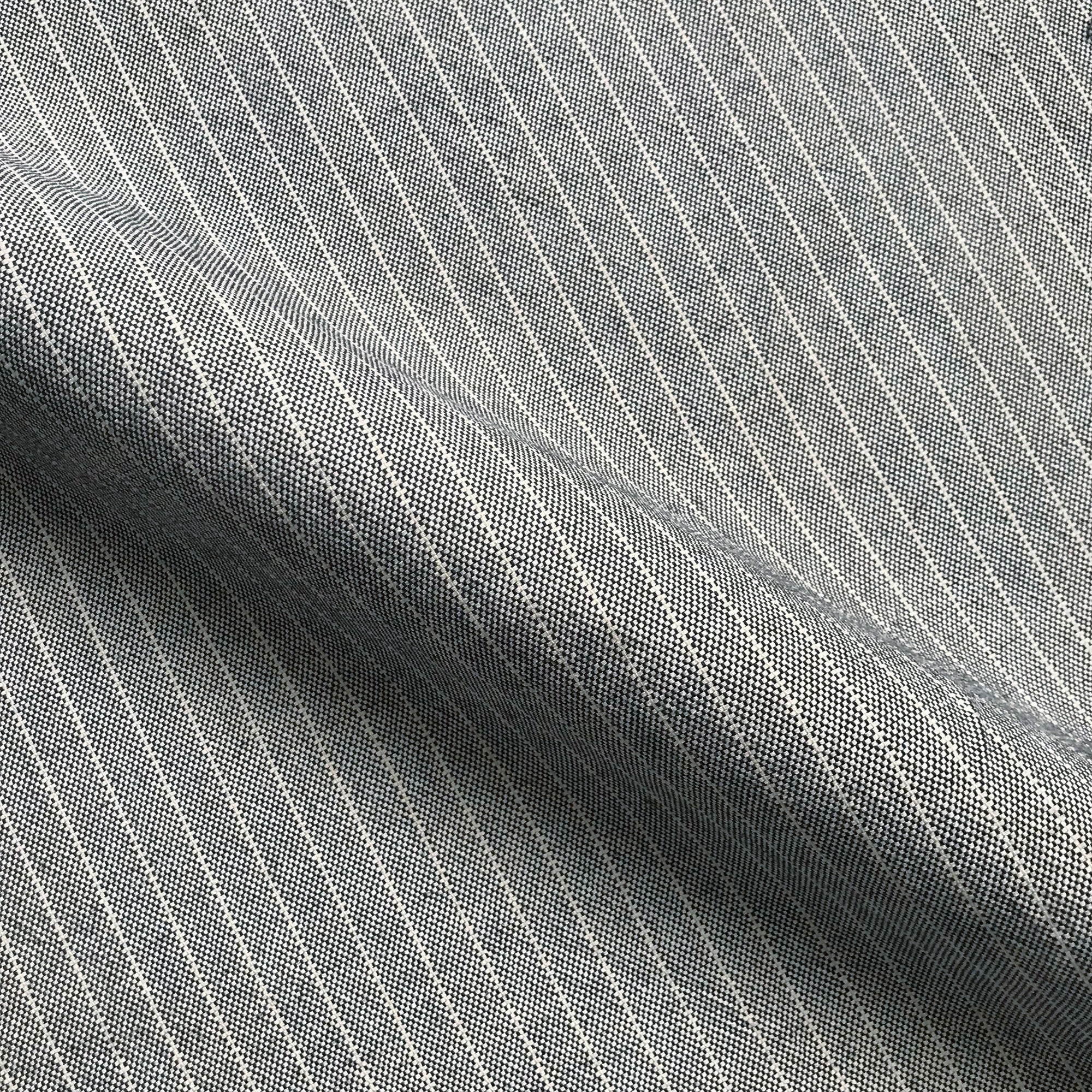 Gray Menswear Pinstripe Cotton Upholstery Fabric 54"