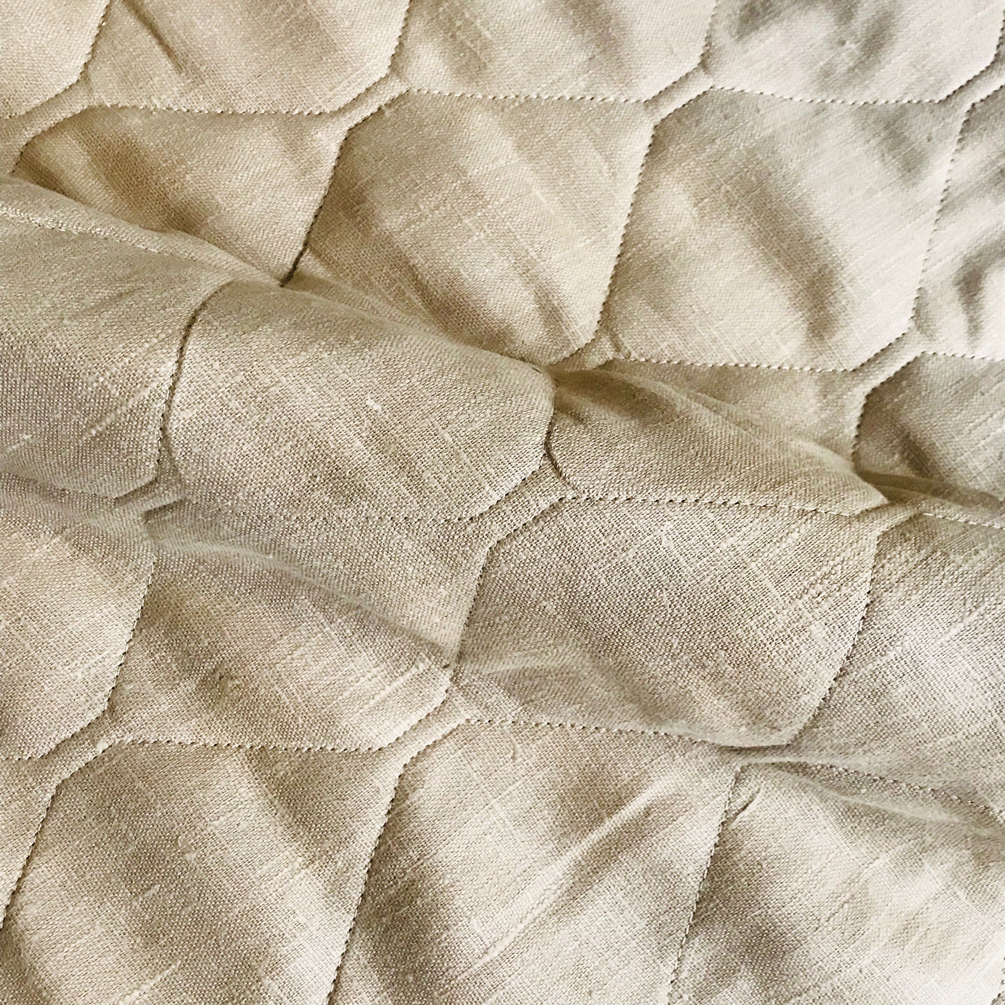 Wheat Contemporary Geometric Quilted Upholstery Fabric 54"