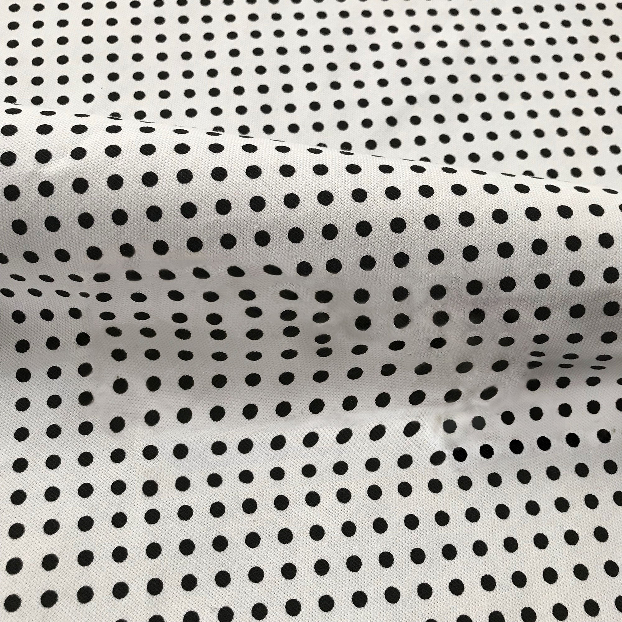 Black and White Girls Polka Dot Cotton Upholstery Fabric 54"