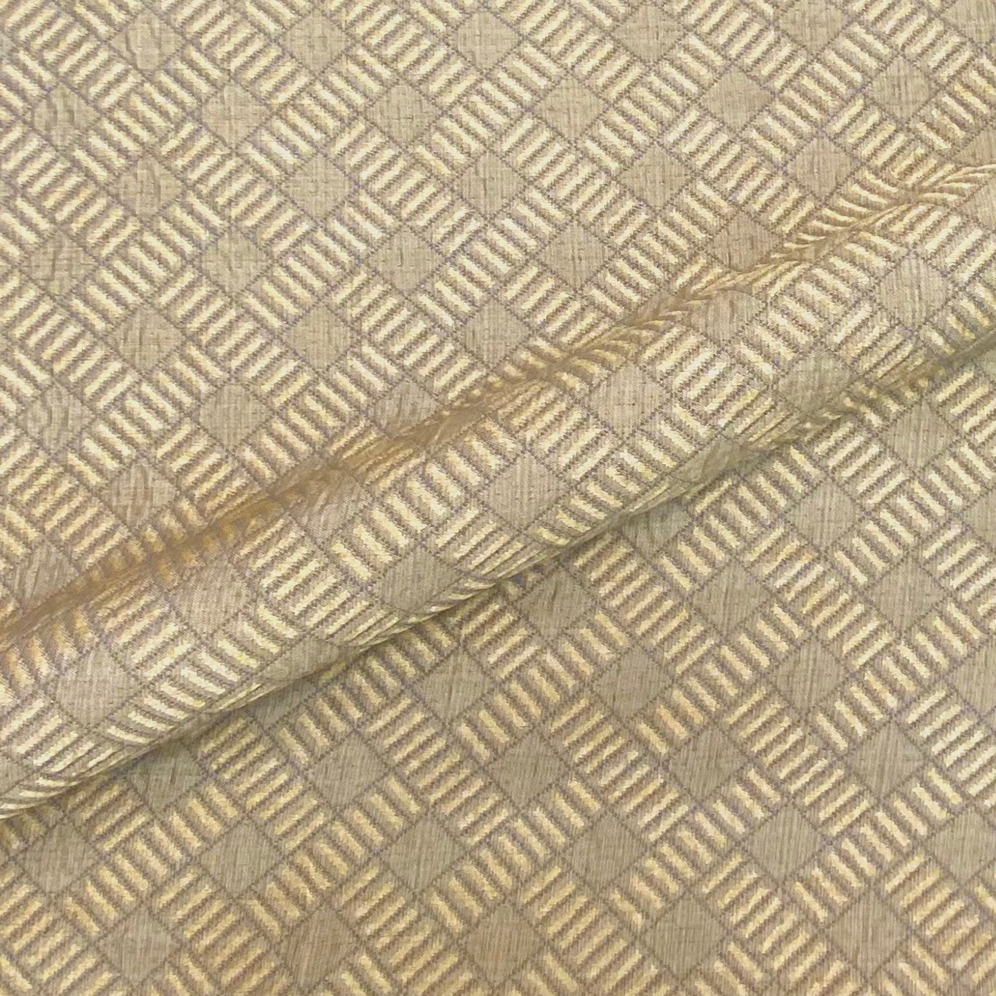 Isla Gold Tropical Trellis Upholstery Fabric 54"