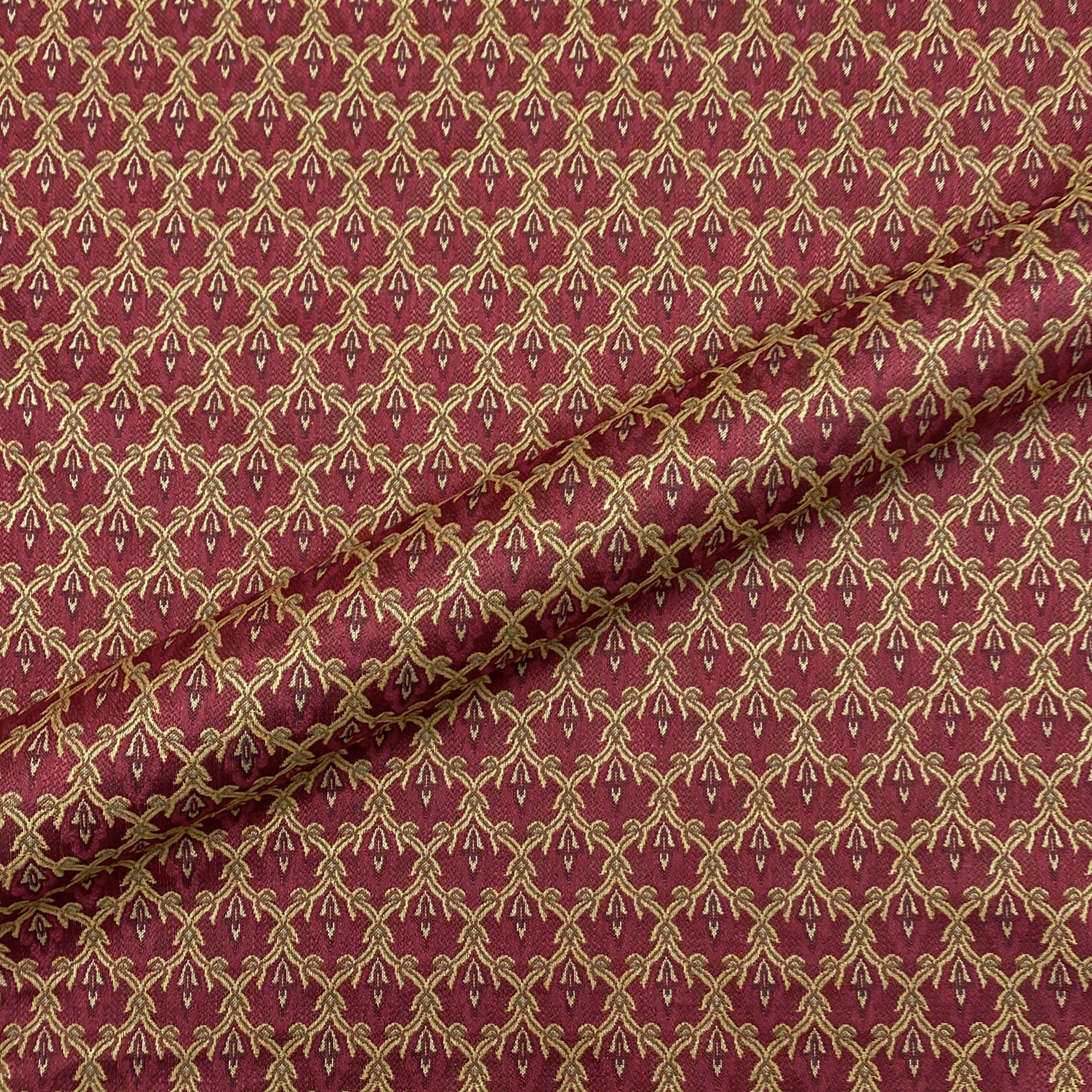 Hoxie Cherry French Trellis Jacquard Upholstery Fabric 54"
