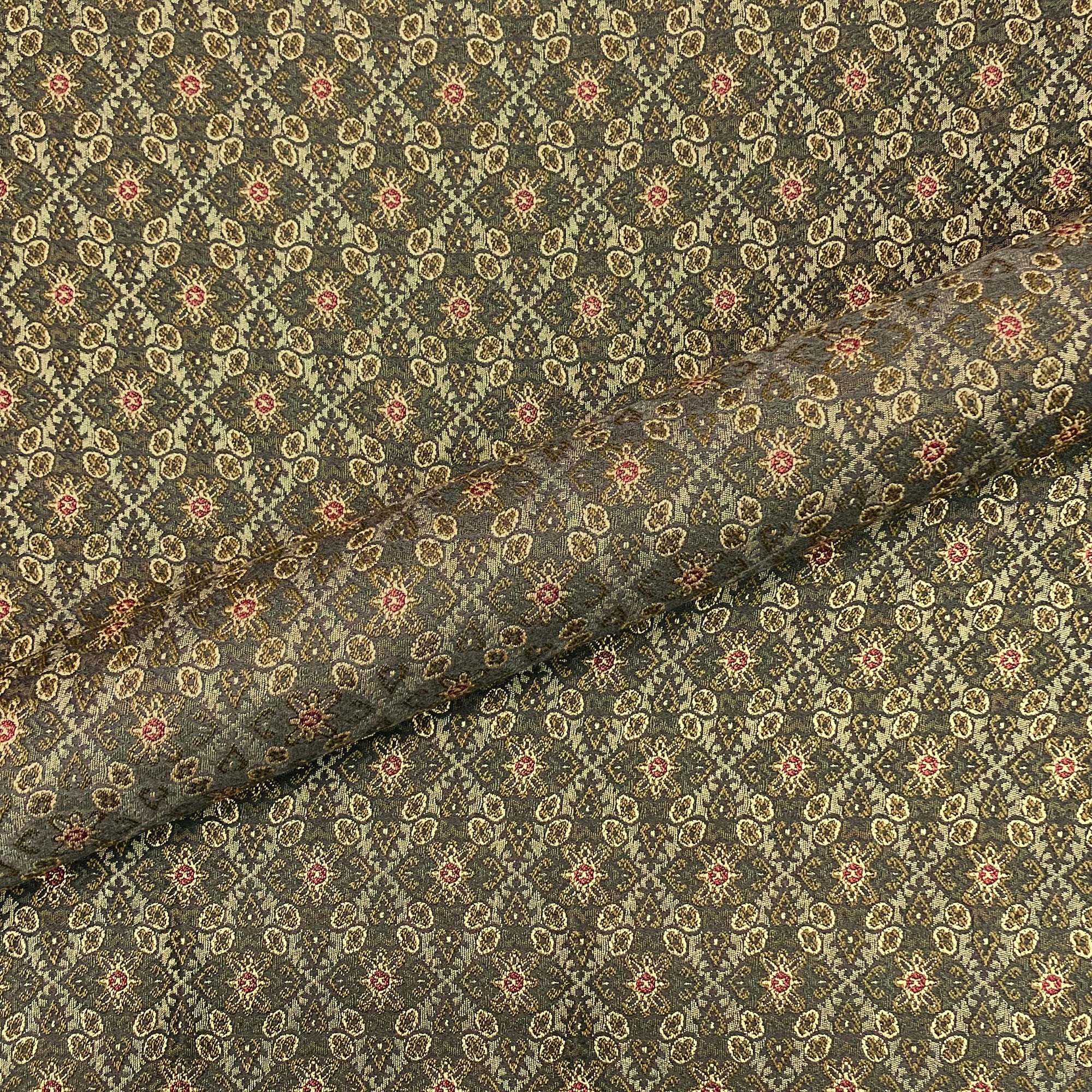 Savoie Olive Traditional Jacquard Fabric 54"