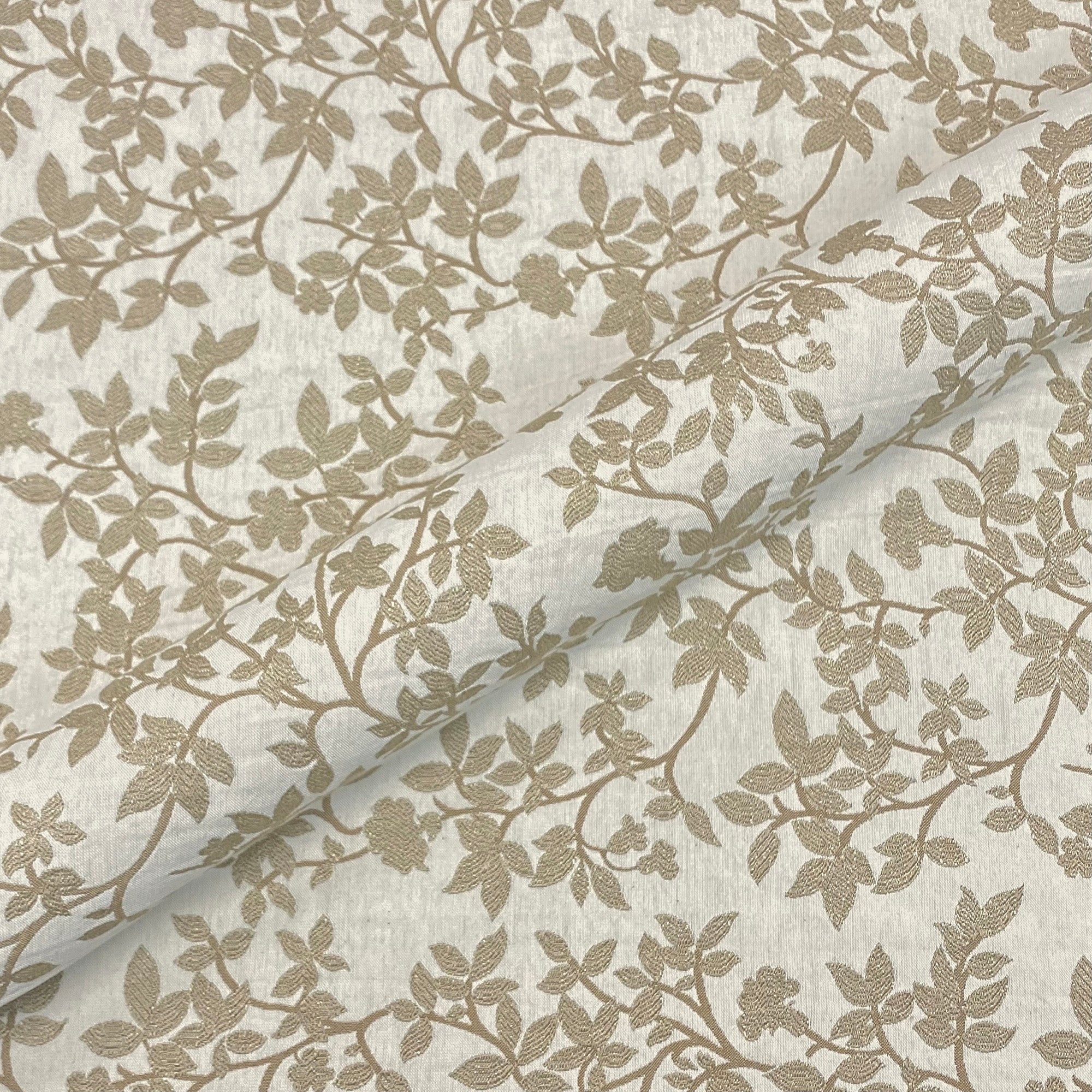Oleander Gold Floral Jacquard Upholstery Fabric 54"