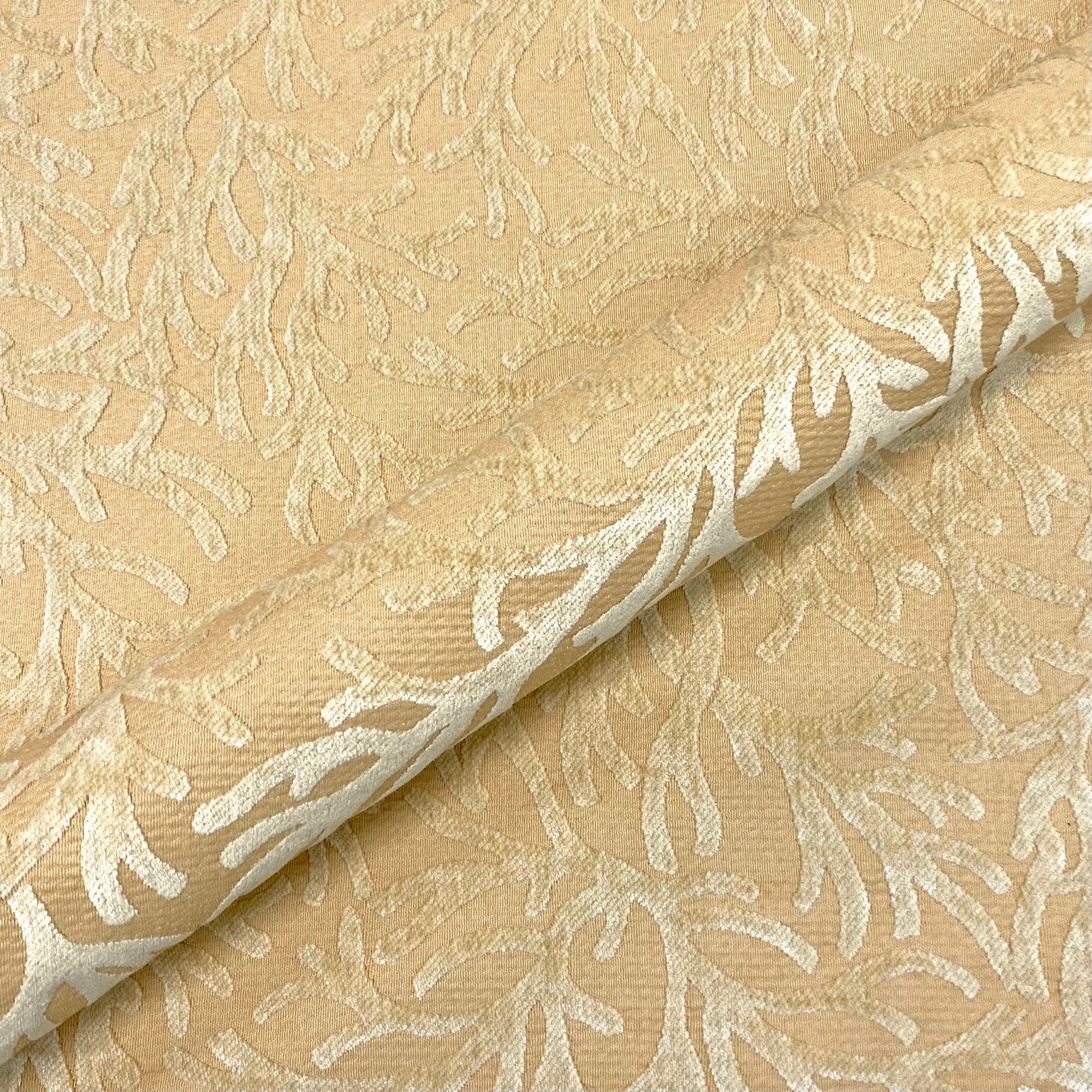 Augustine Gold Coral Velvet Upholstery Fabric 54"