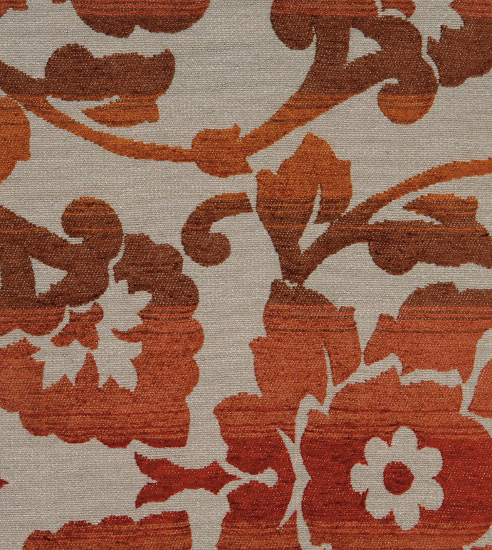 Autumn Floral Damask Upholstery Fabric 54"