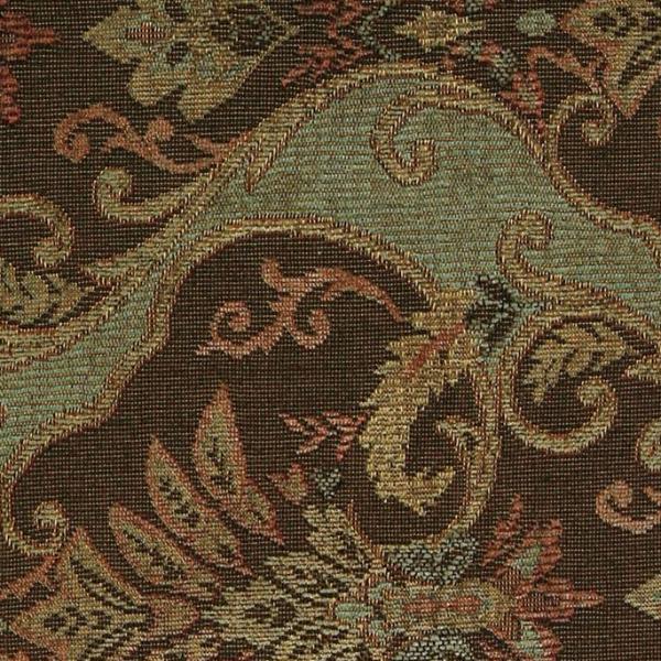Olive Green Brown Jacquard Upholstery Fabric