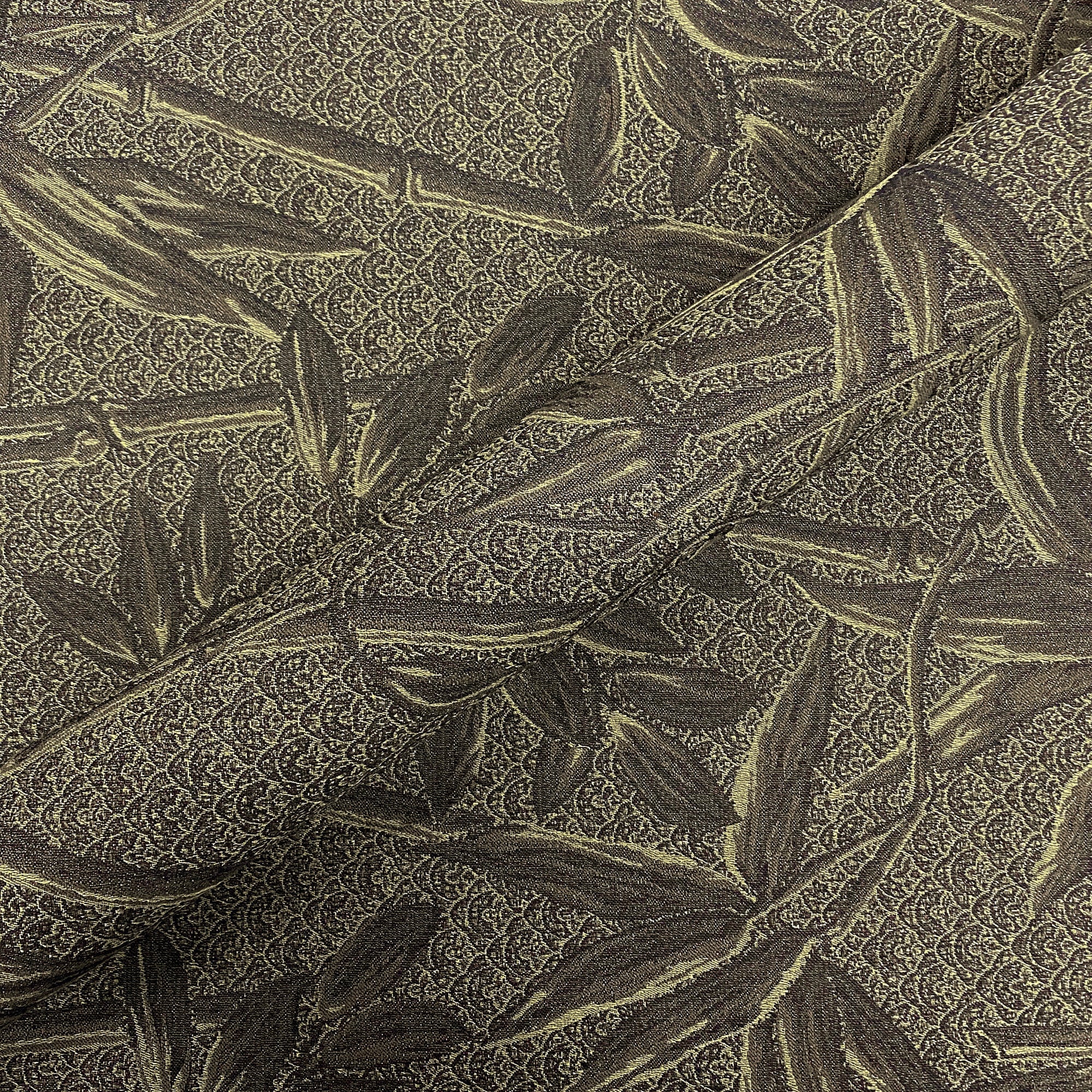 Charcoal Botanical Woven Upholstery Fabric 54"