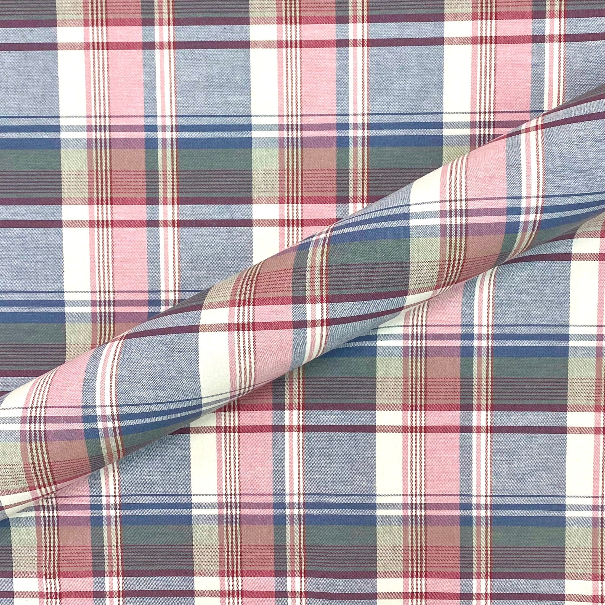 Albrecht Blue Plaid 100% Cotton Upholstery Fabric 54"