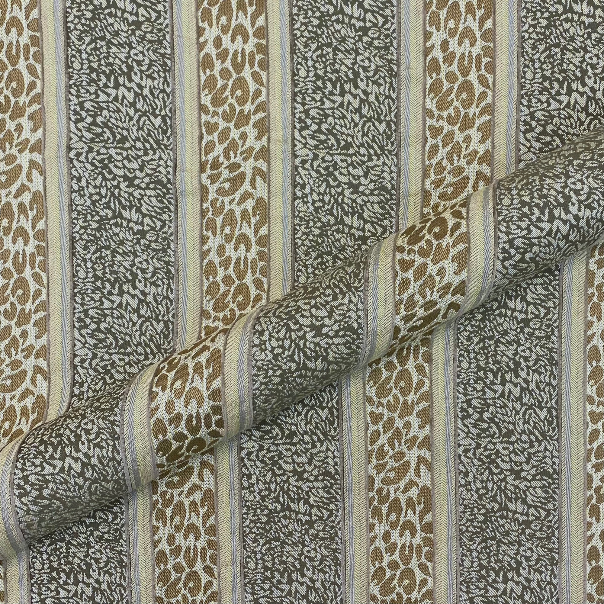 Wild Cat Green Jacquard Upholstery Fabric 54"