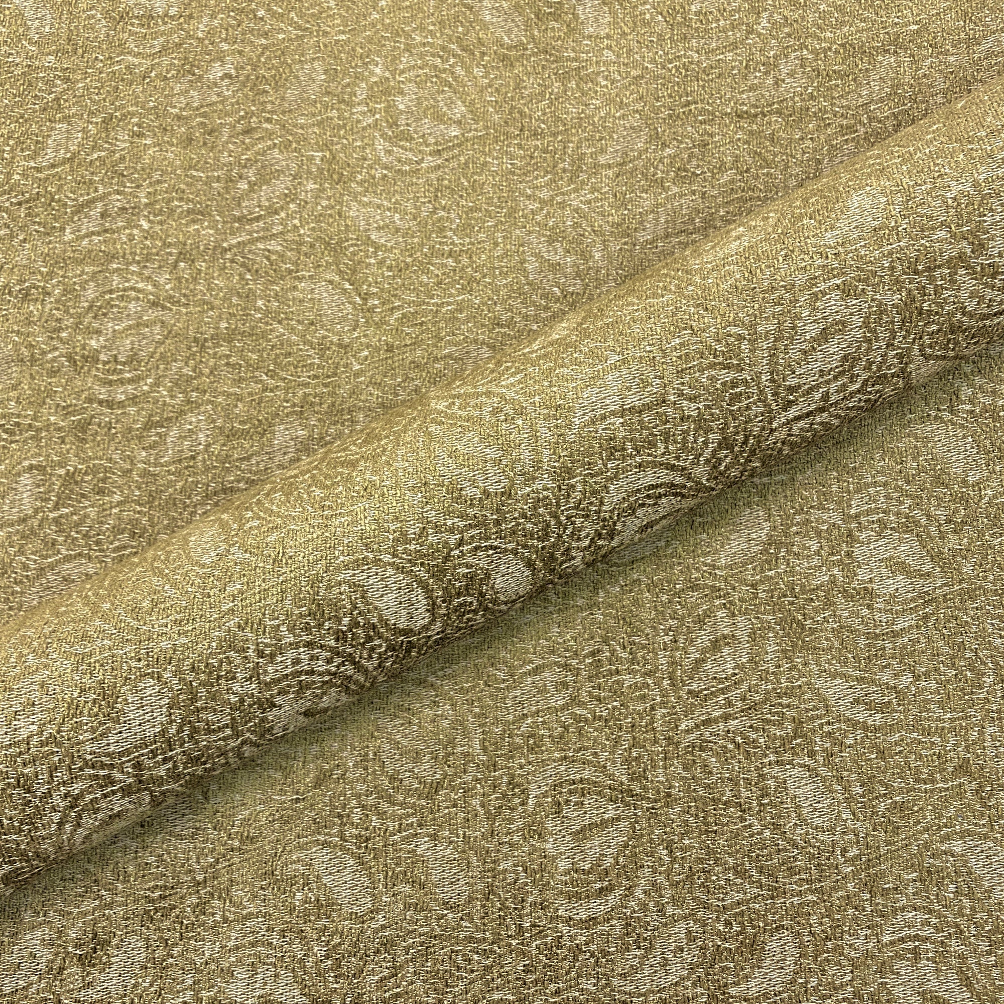 Moss Green Paisley Chenille Upholstery Fabric 53"