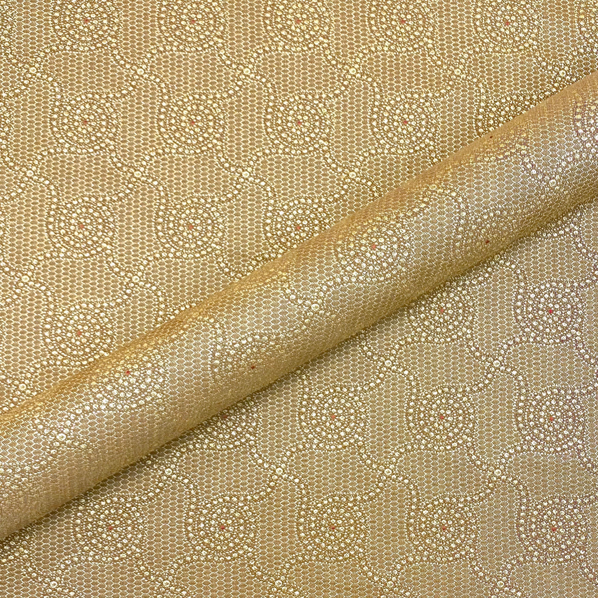 Yang Old Gold Traditional Jacquard Upholstery Fabric 54"