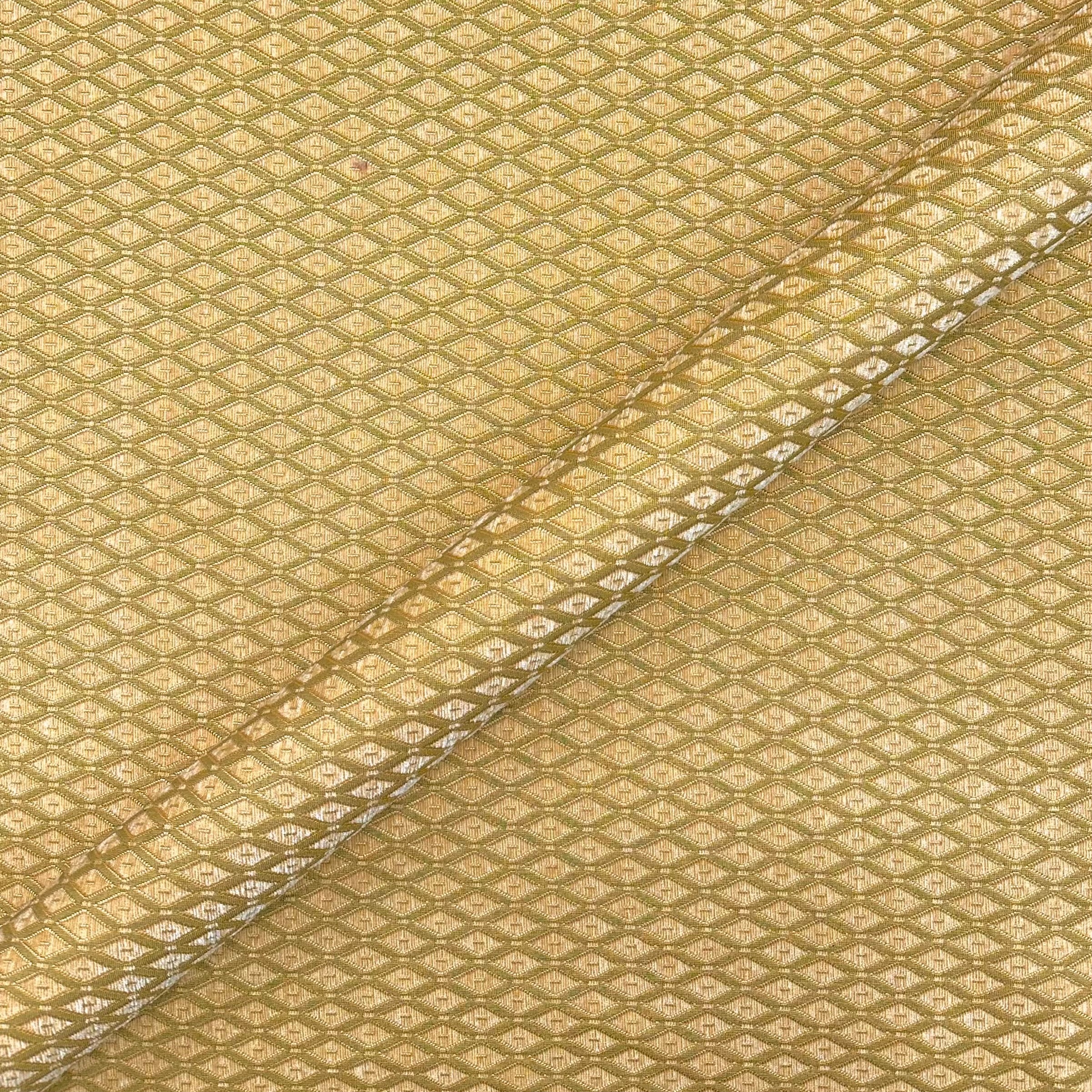 Gold Diamond Geometric Jacquard Upholstery Fabric 54"