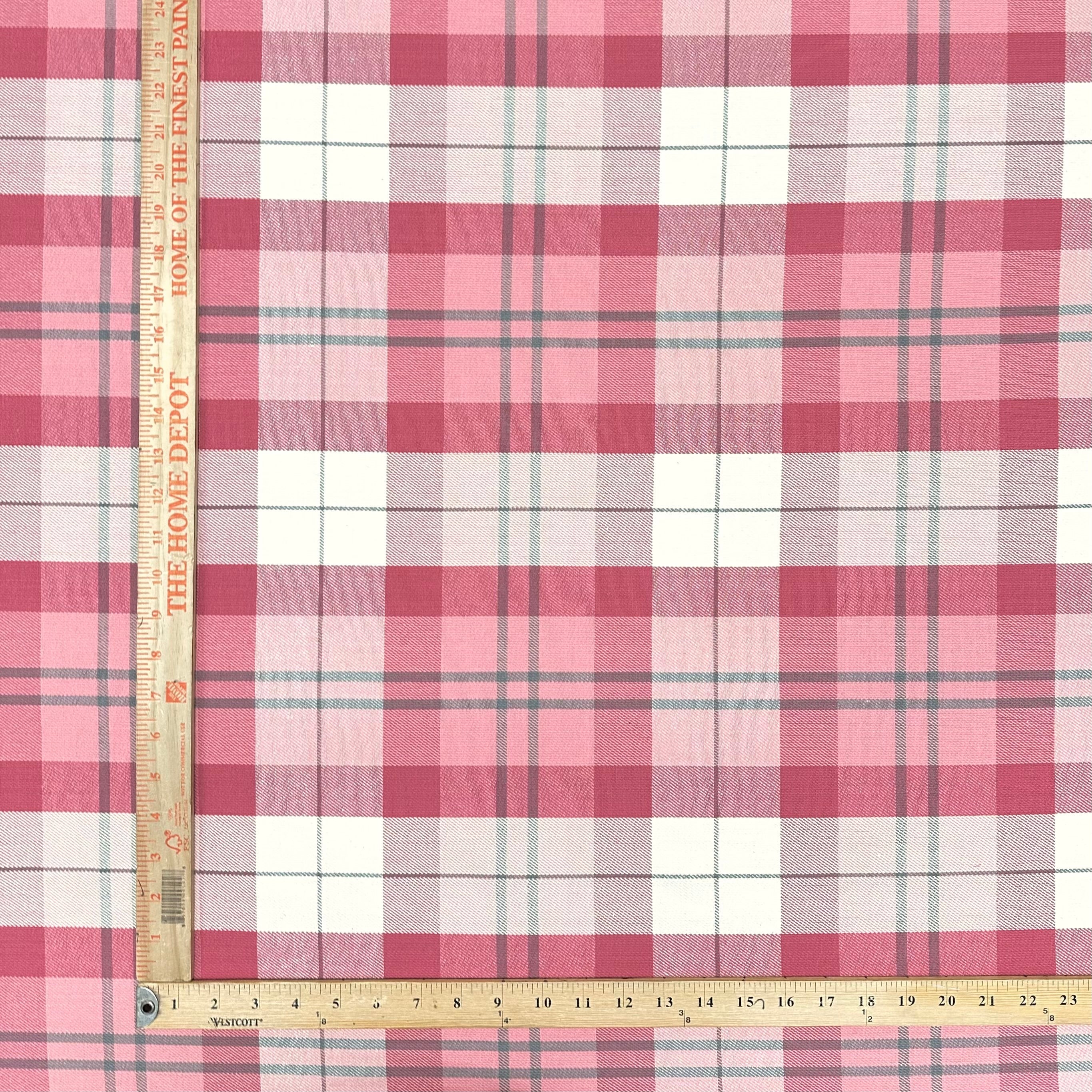 Bella Millennial Pink Plaid Jacquard Fabric 54"