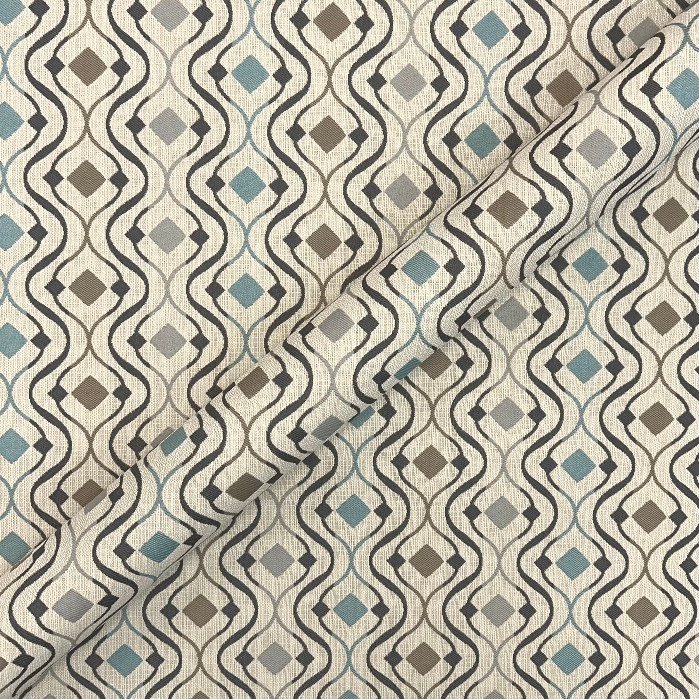 Oasis Neutral Ogee Jacquard Upholstery Fabric 54"