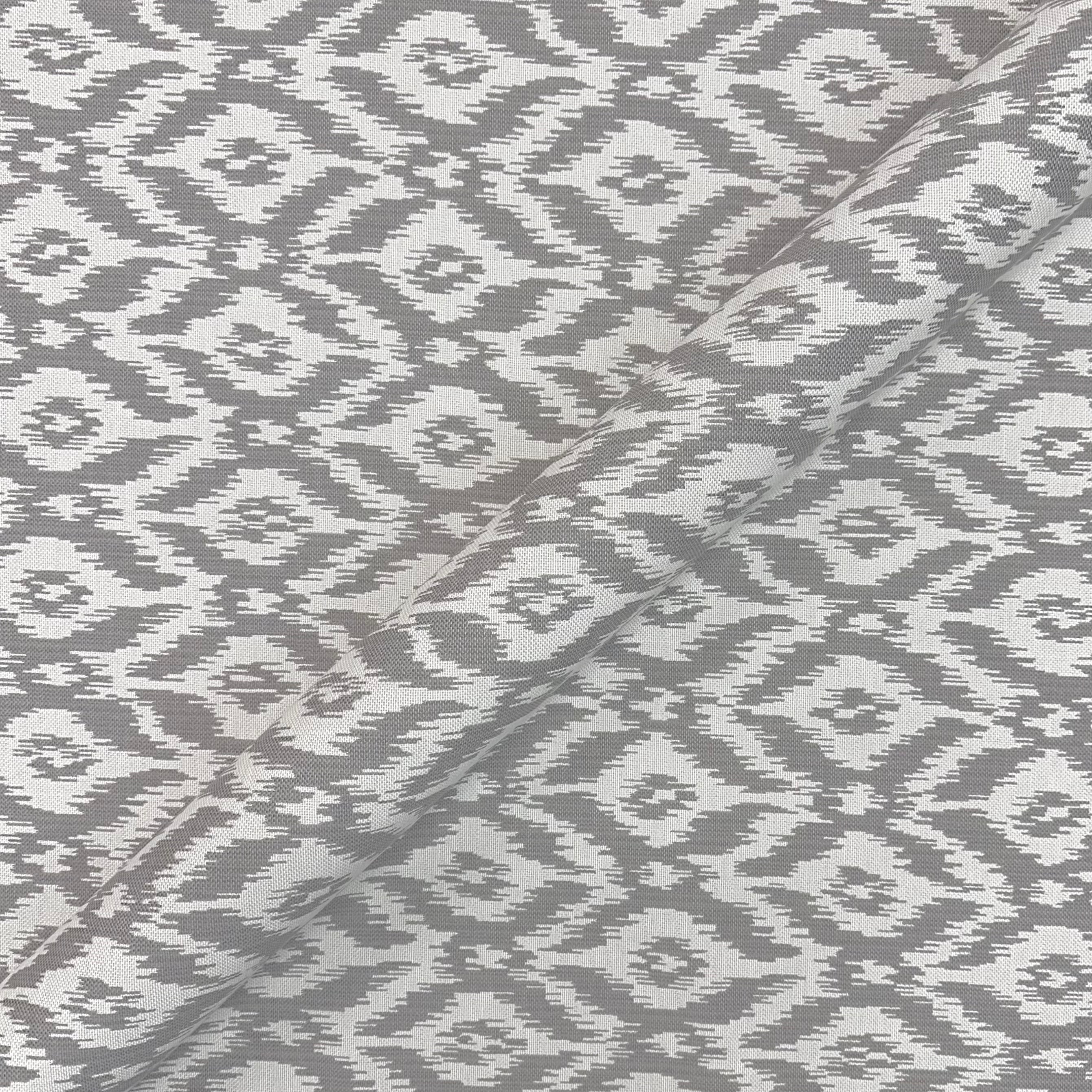 Taupe Bohemian Ikat Woven Upholstery Fabric 54"