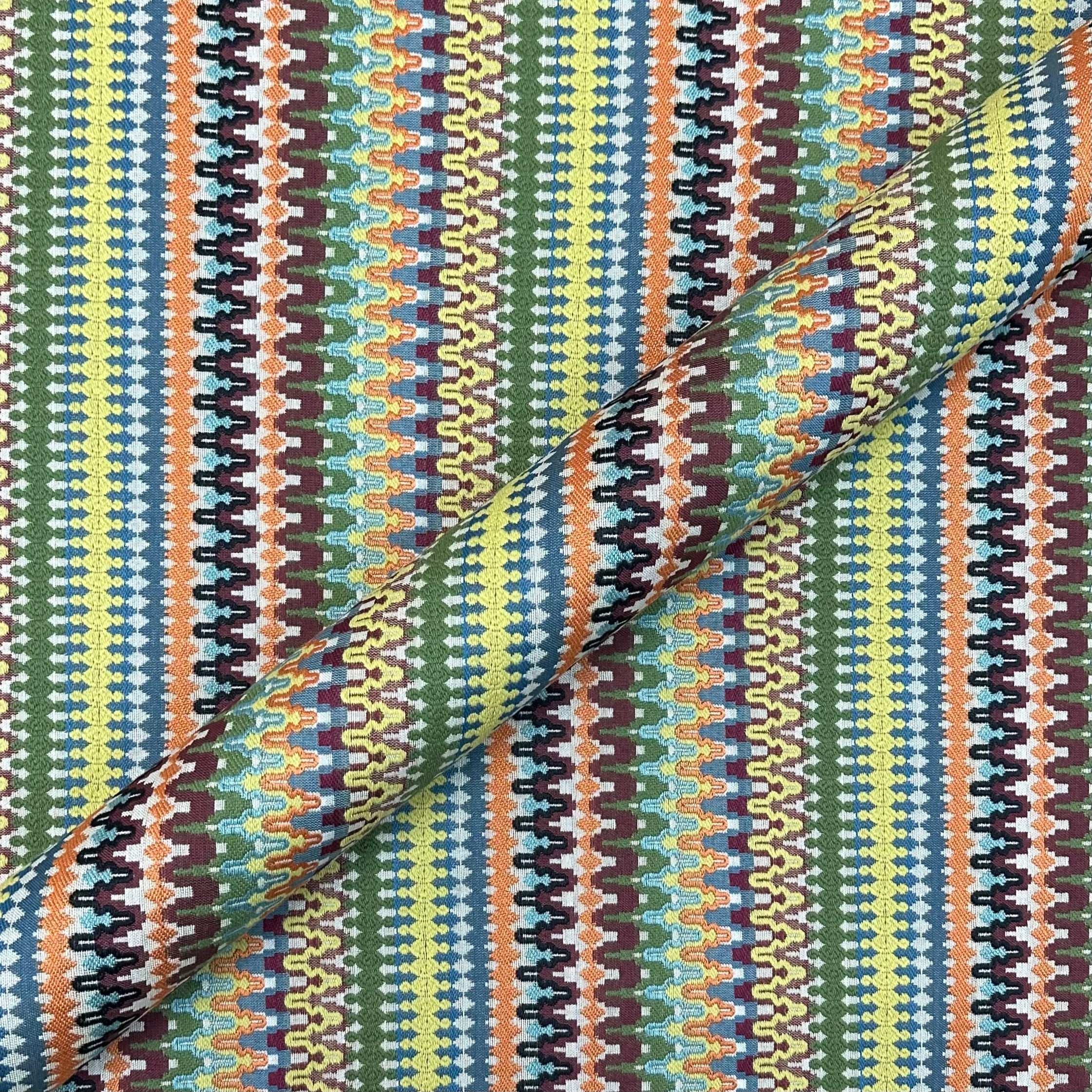 Lime Green Fiesta Southwestern Jacquard Fabric 56"
