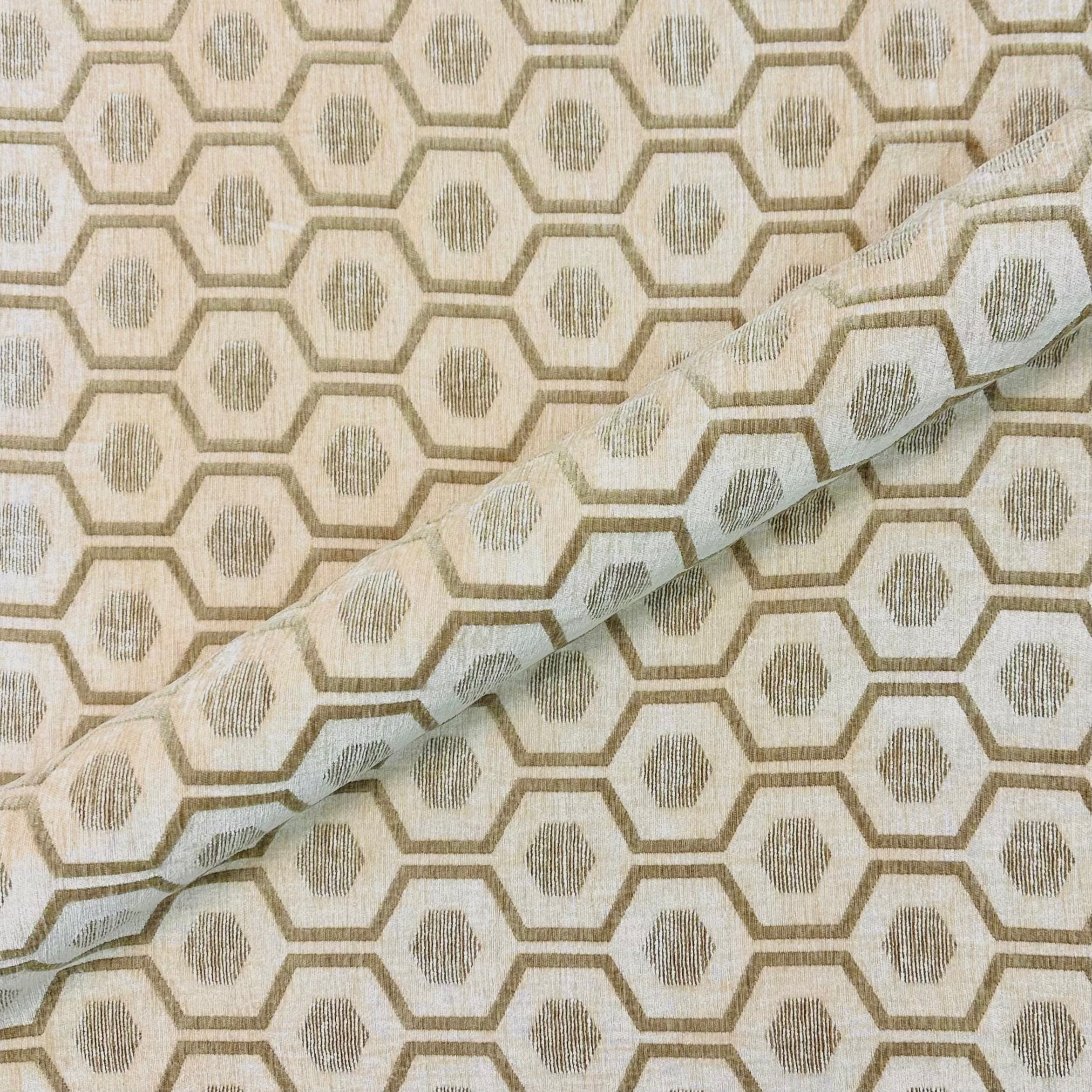 Neutral Boho Geometric Chenille Upholstery Fabric 54"