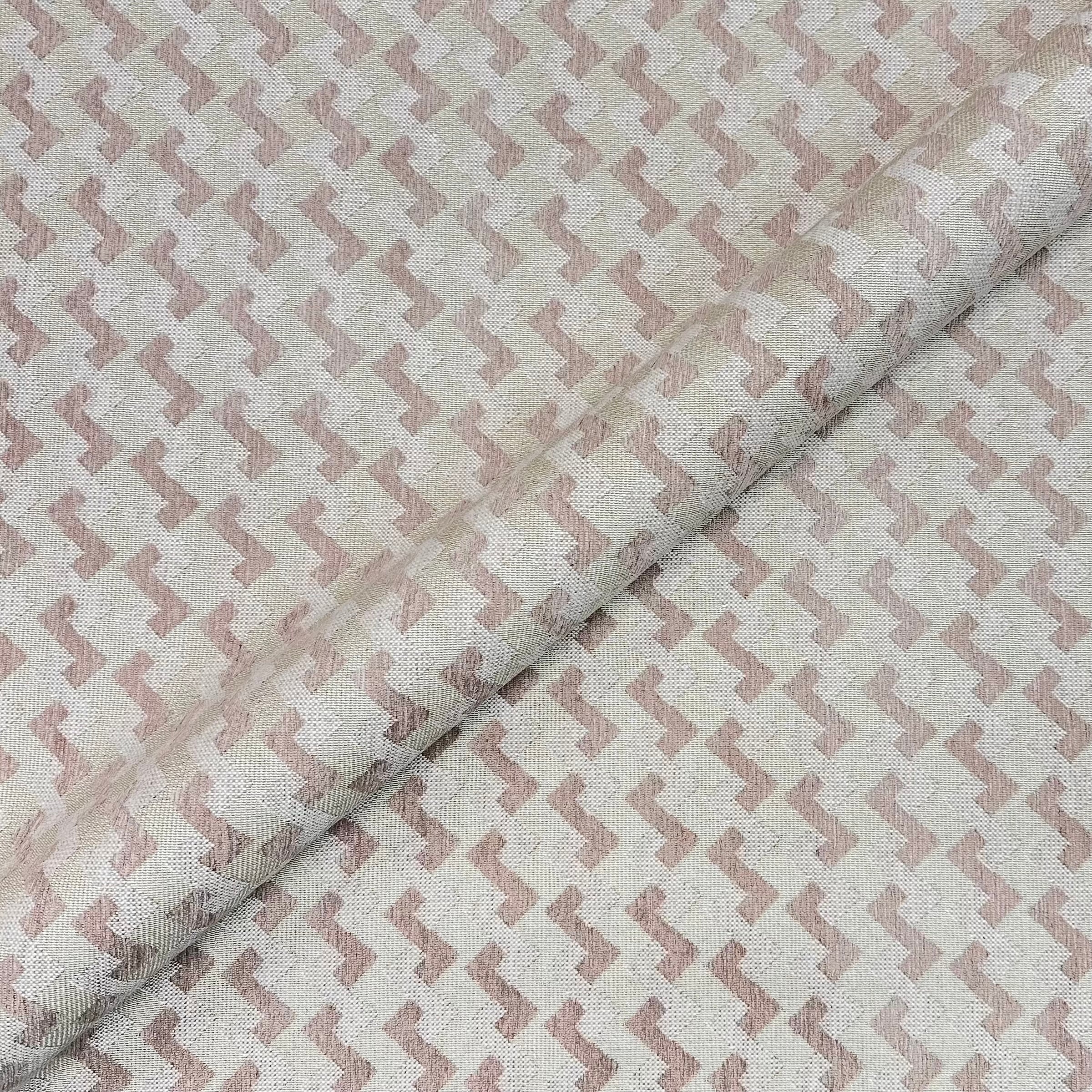 Braided Dusty Rose Mid Century Chevron Upholstery Fabric 56"