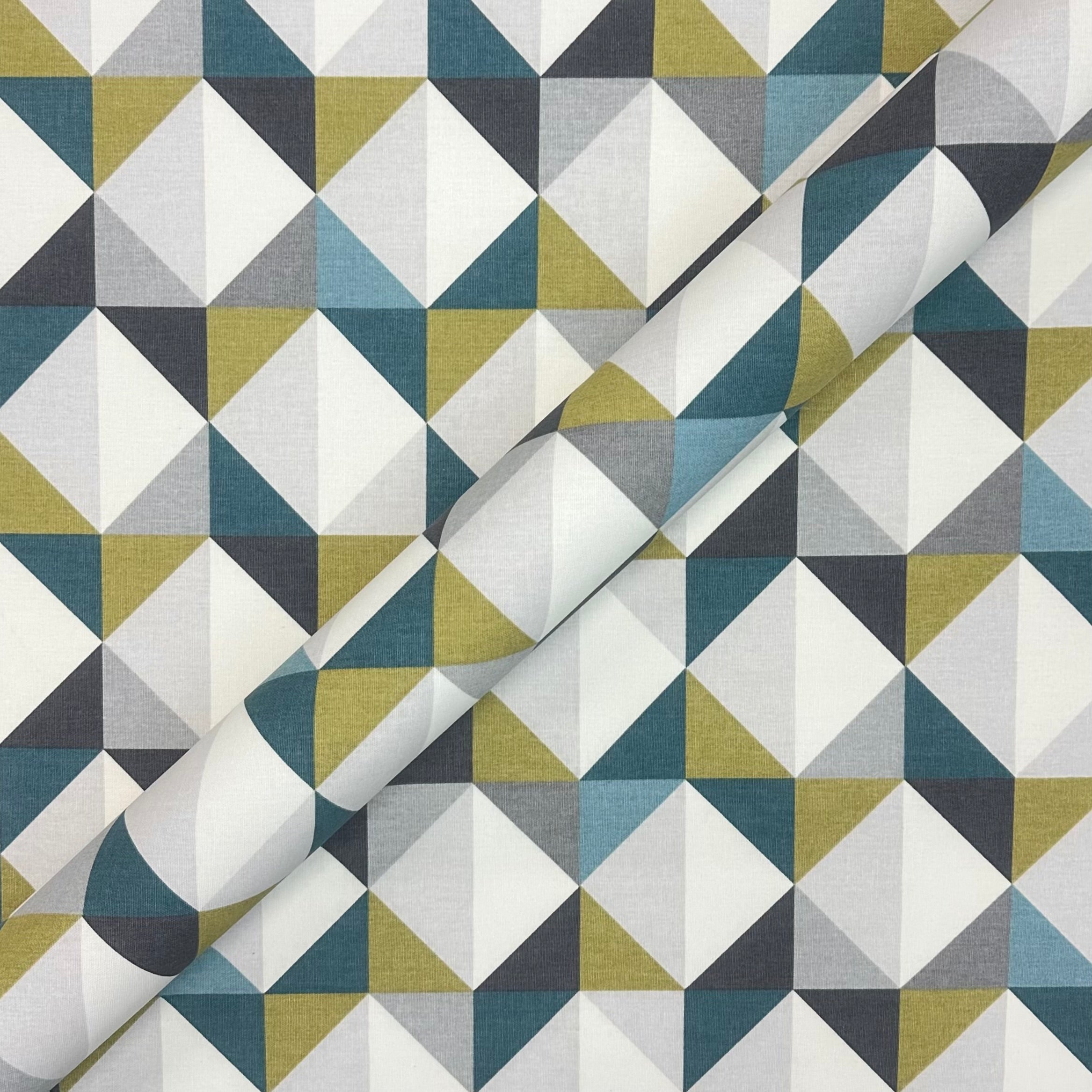 Multicolor Dali Modern Geometric Cotton Fabric 56"