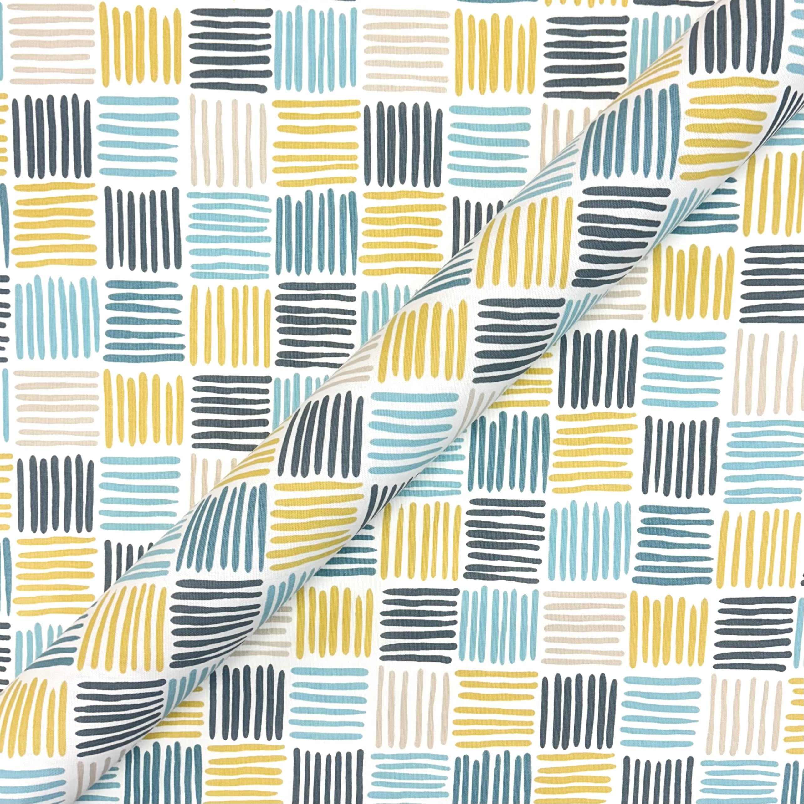 Multicolor Ernie Mid Century Cotton Fabric 56"