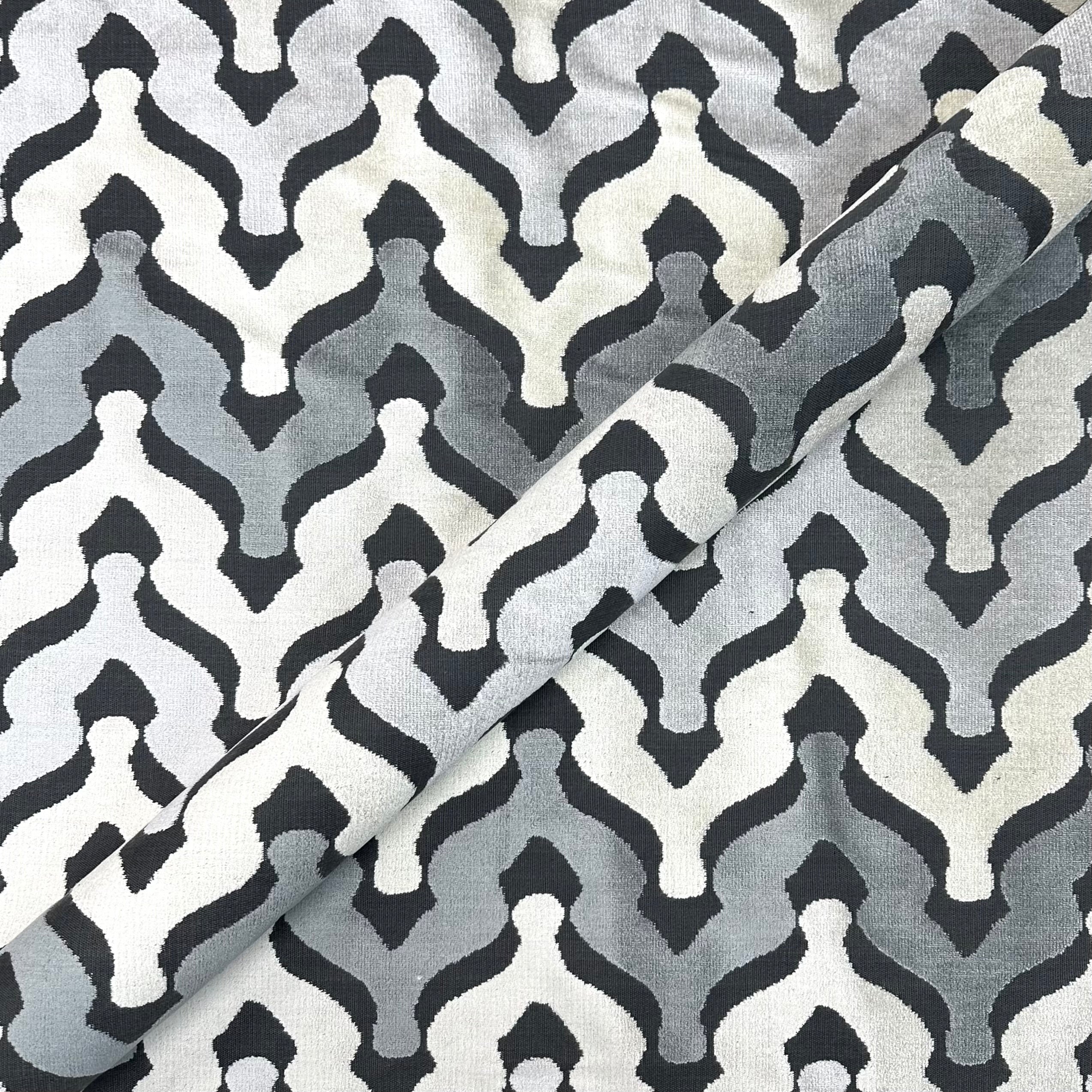 Mahal Steel Chenille Upholstery Fabric 55"