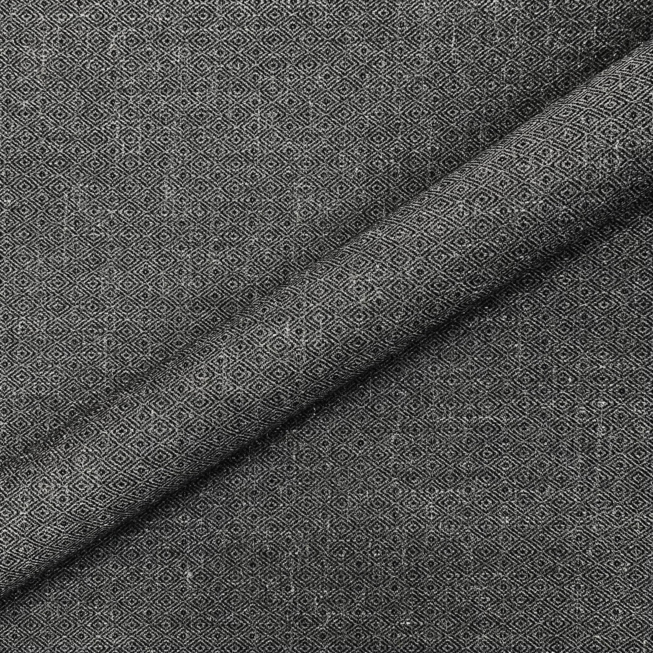 Charcoal Retro Geometric Jacquard Fabric 54"