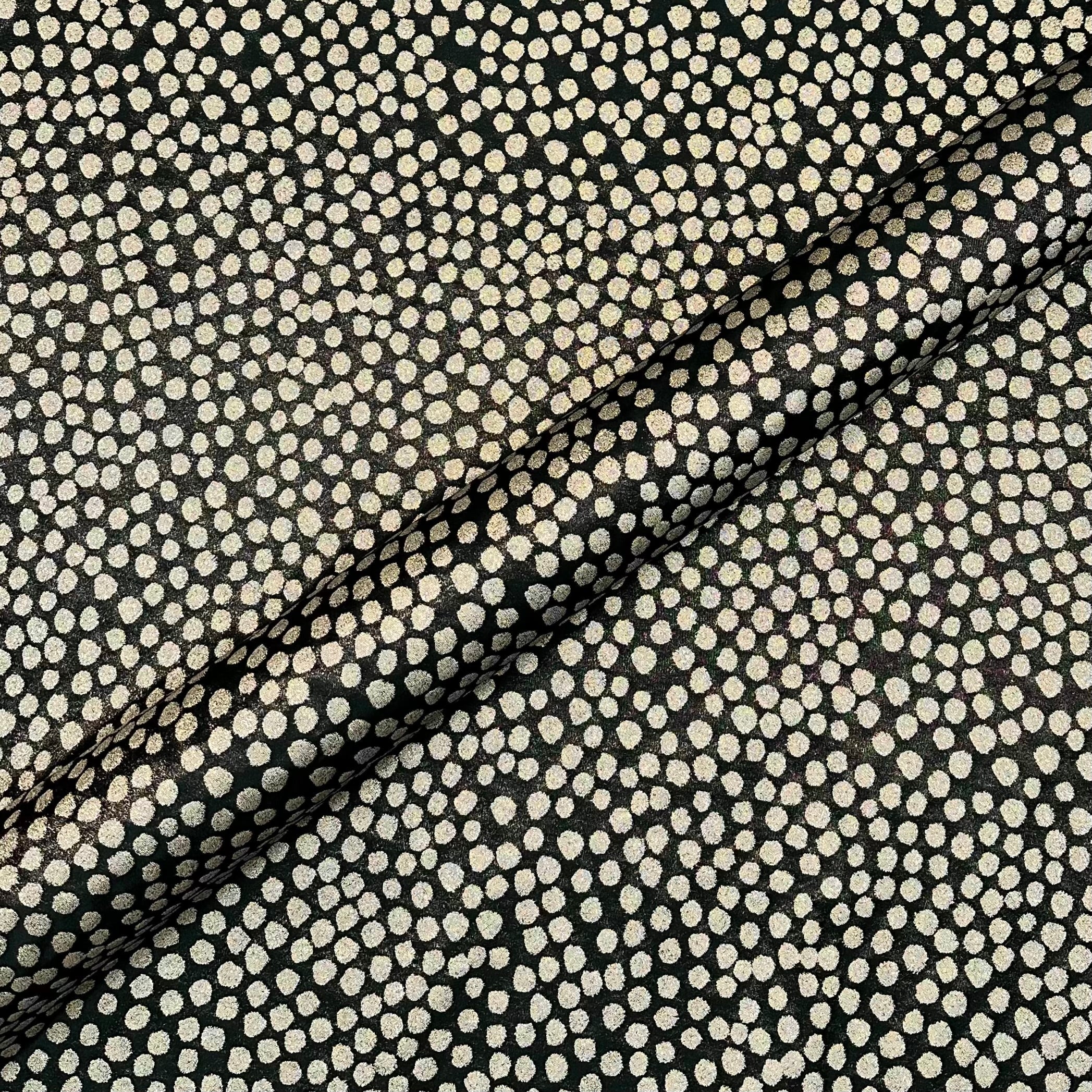 Gold/Black Glam Polka Dot Jacquard Fabric 56"