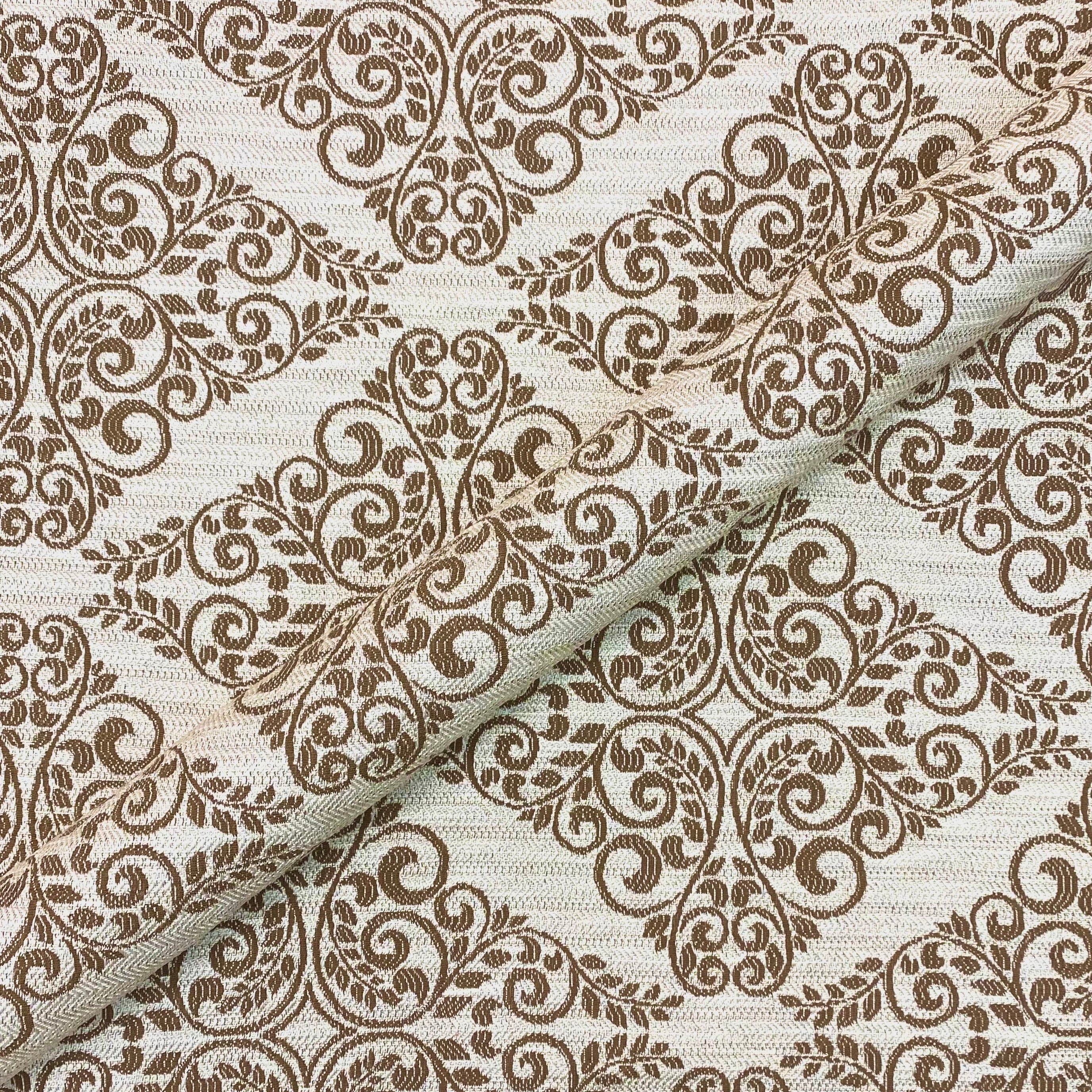 Neutral Traditional Jacquard Upholstery Fabric 55"