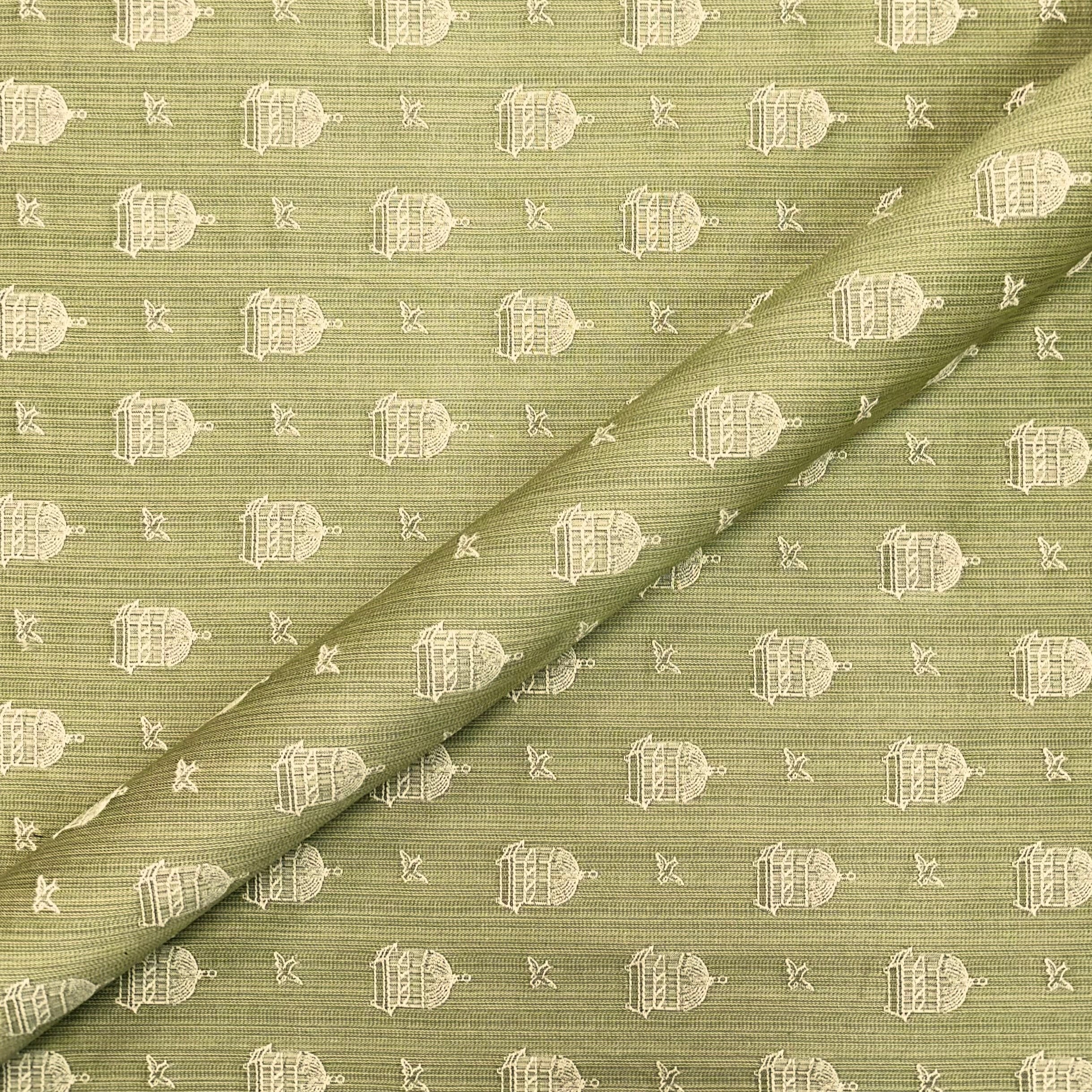Venice Green Jacquard Upholstery Fabric 54"