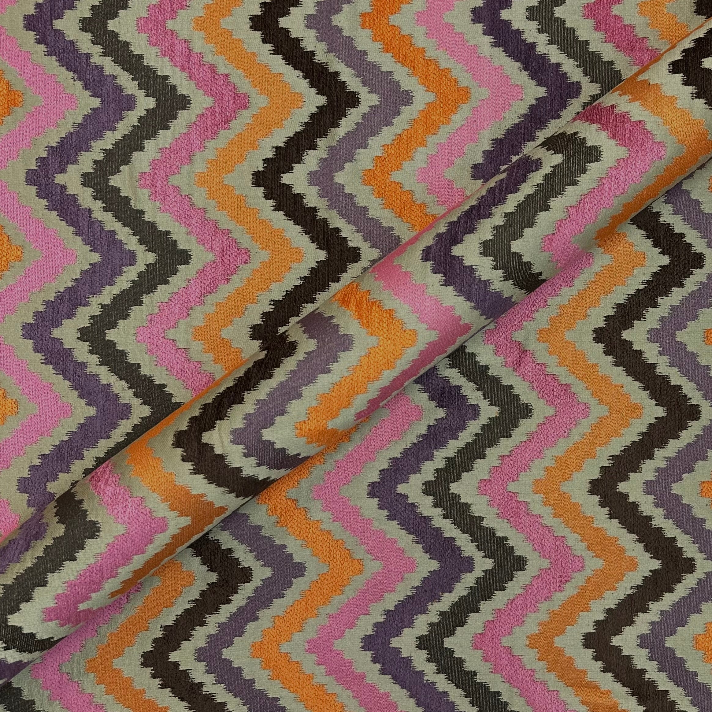 Multicolor Chevron Jacquard Upholstery Fabric 54"