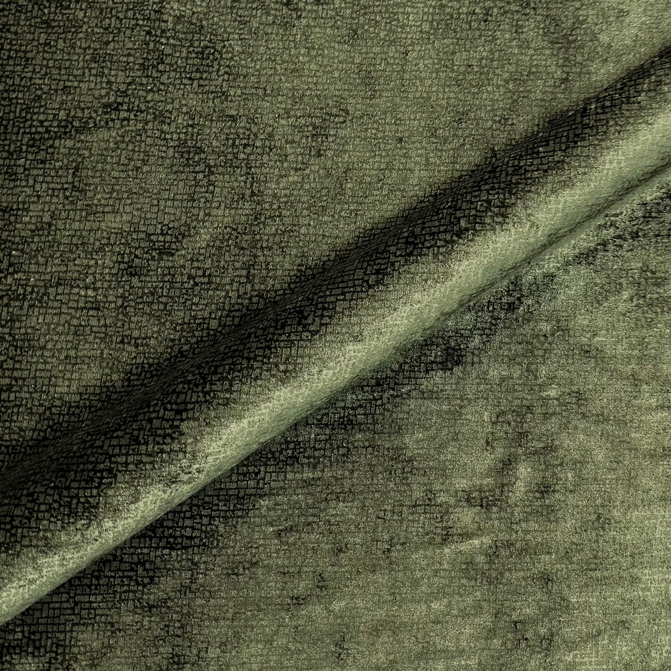 Downing Olive Contemporary Abstract Velvet Upholstery Fabric 54"