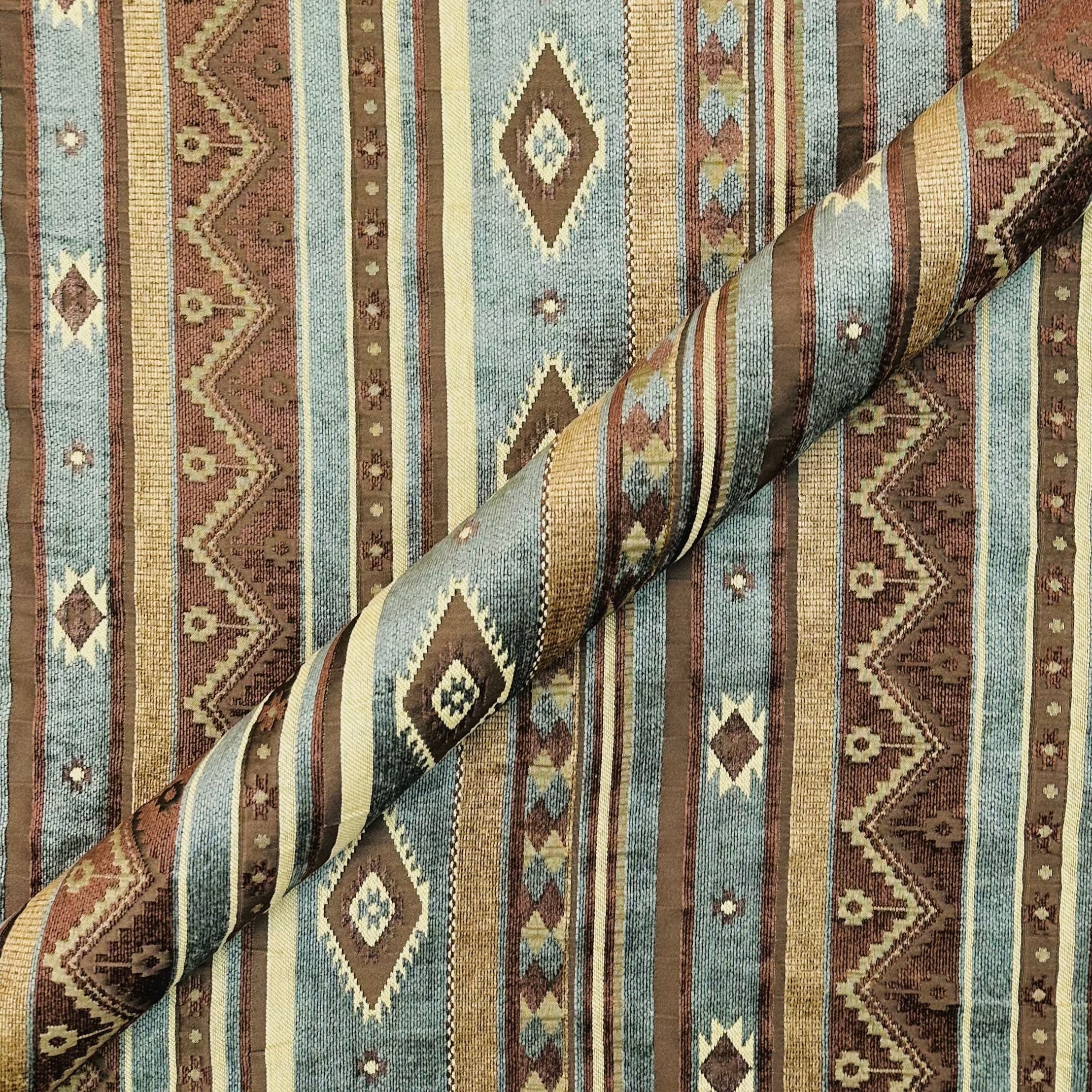 Brown Southwestern Textured Jacquard Upholstery Fabric 55"