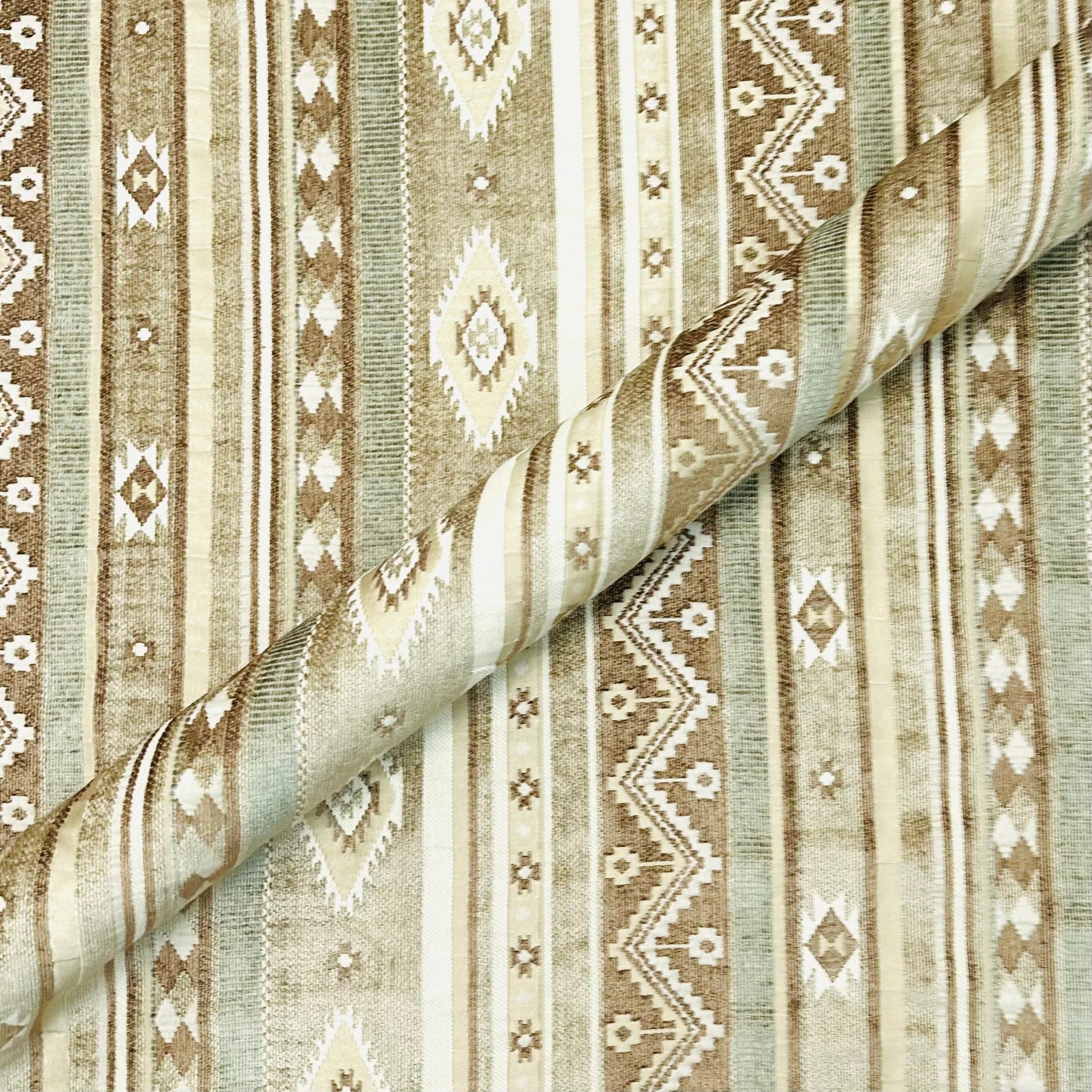Tan Desert Southwestern Jacquard Upholstery Fabric 55"