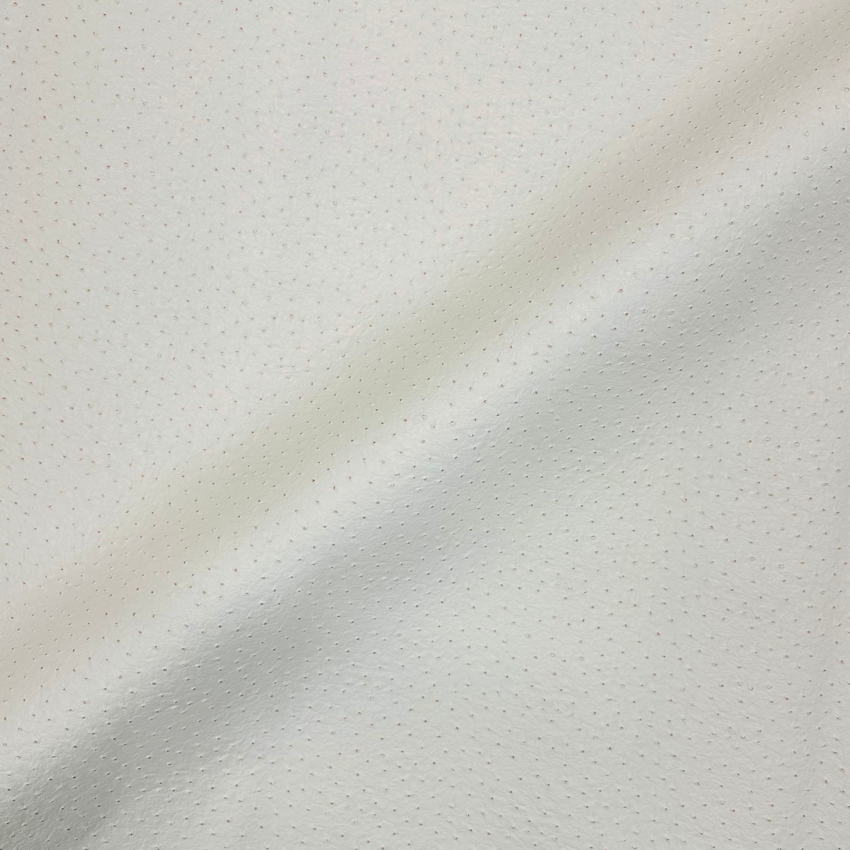 White Emu Ostrich Textured Faux Leather Vinyl 54"